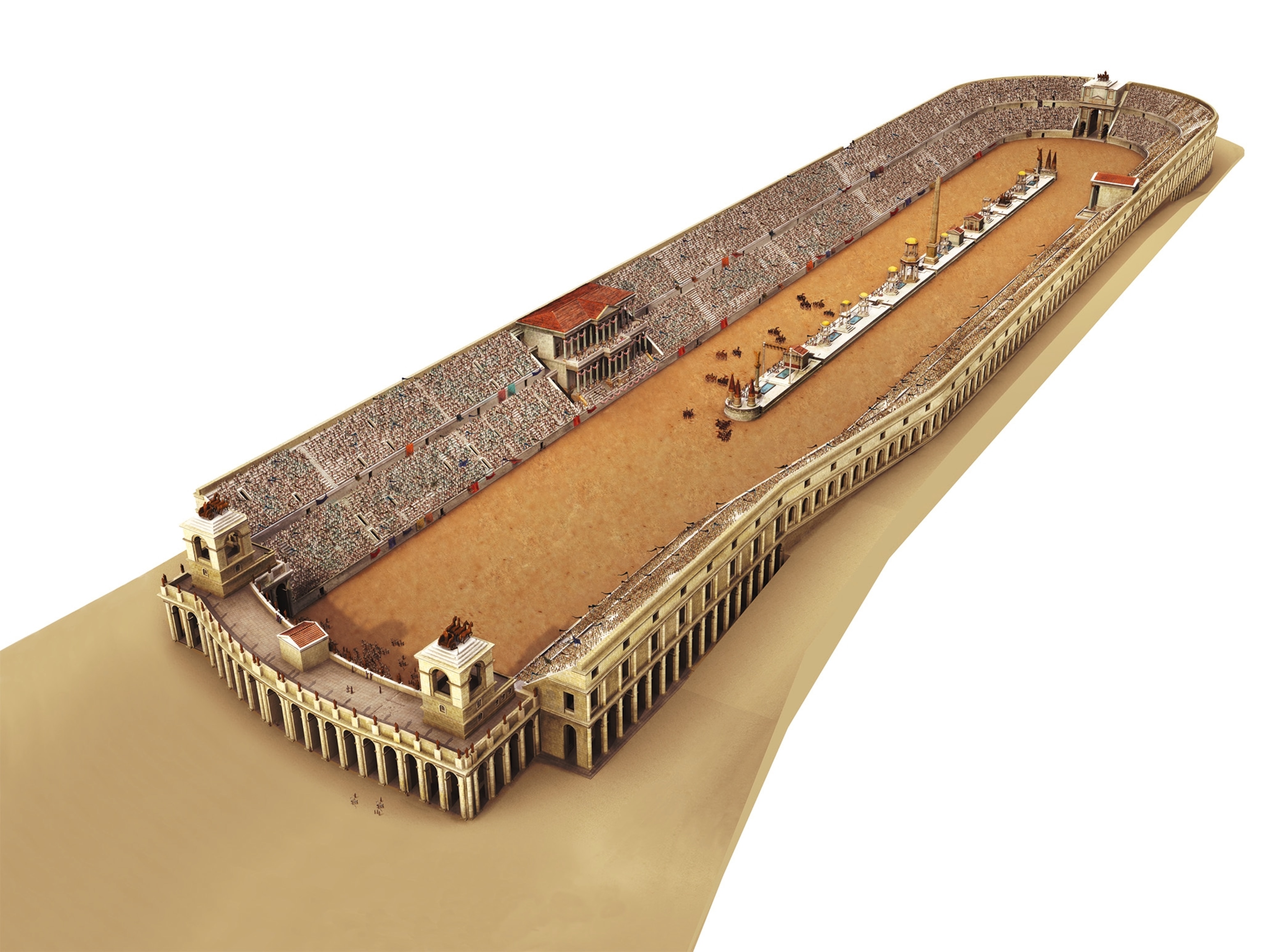 The Circus Maximus is reconstructed as it would have been in its heyday.