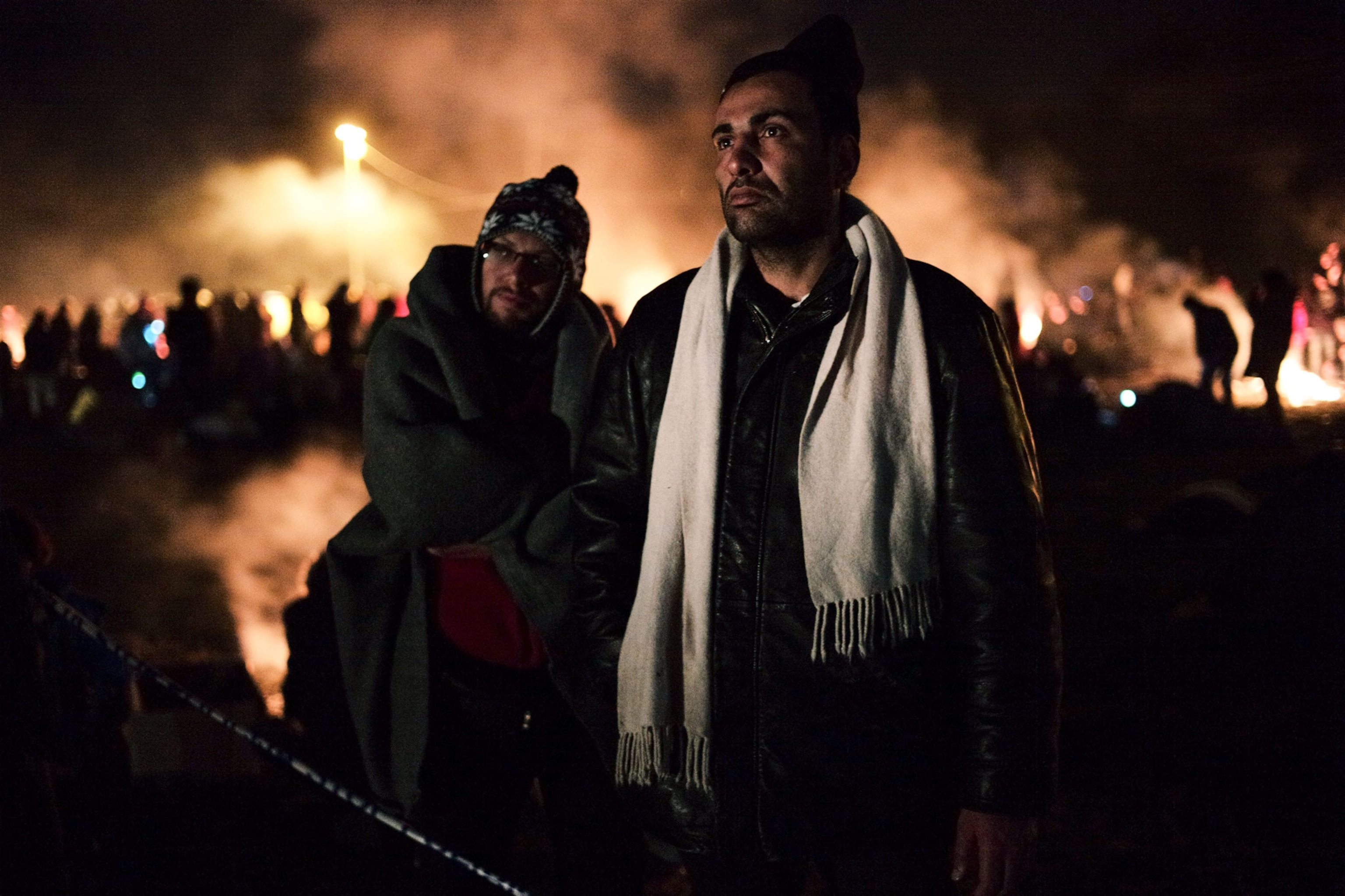 a refugee man in a camp