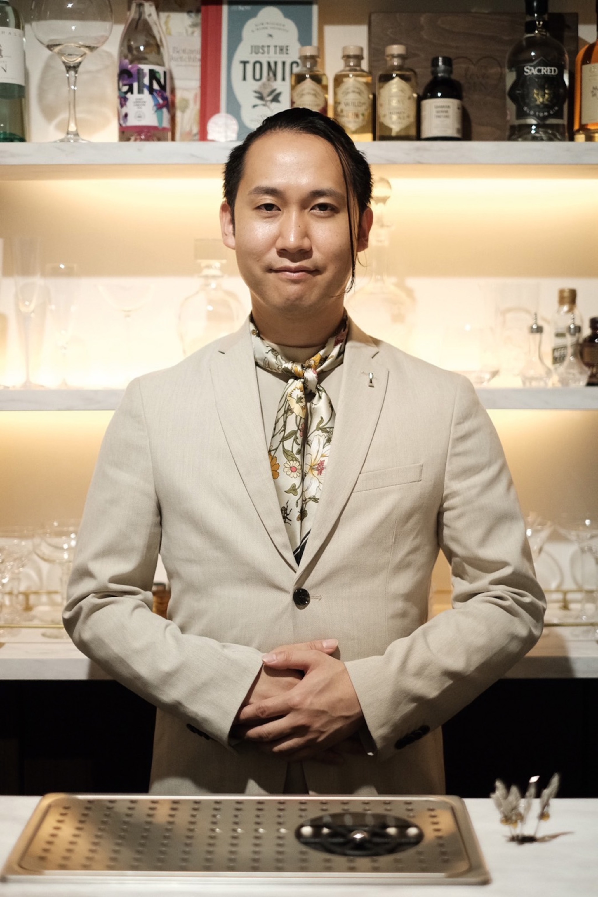 Mixologist Tsubasa Nishidate at Snaw bar.