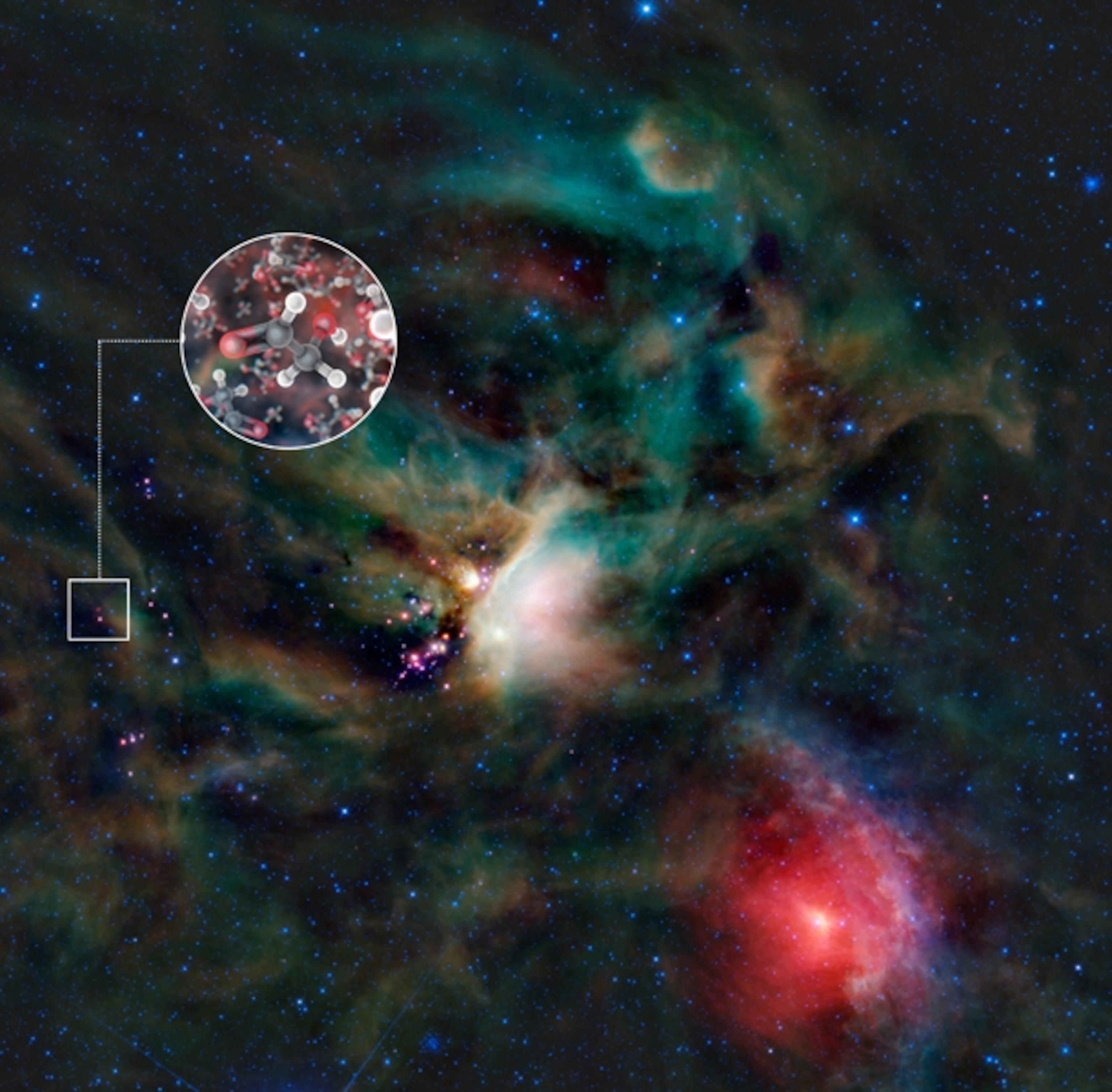 Space sugar picture - glycolaldehyde in gas around binary star