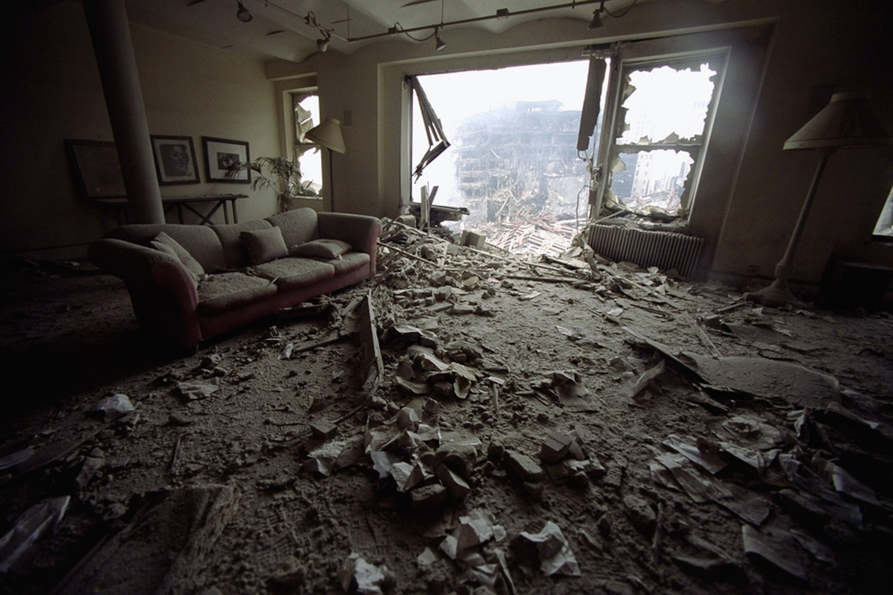 9/11 picture: a damaged apartment in lower Manhattan