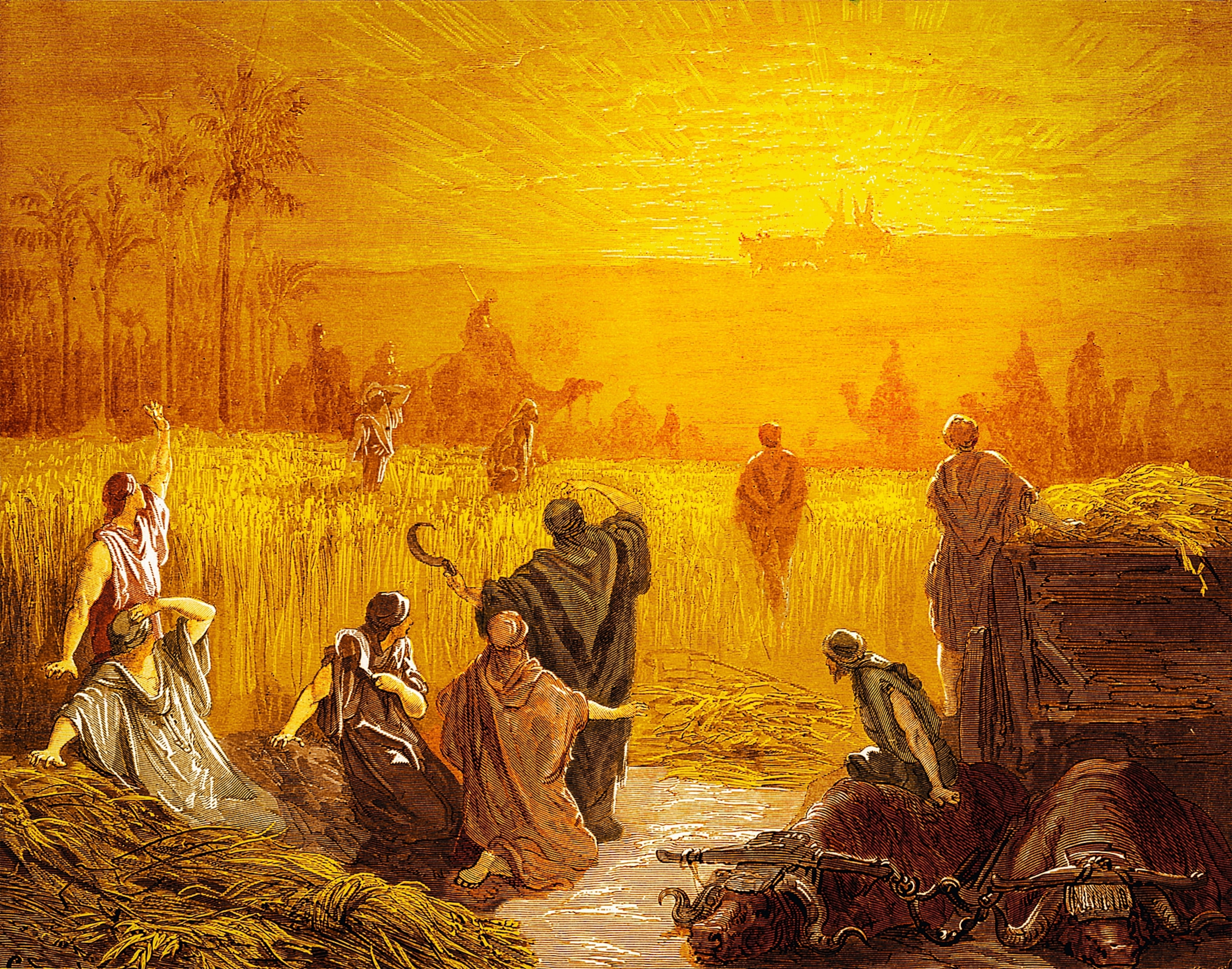 An engraving of the Philistines returning the ark.