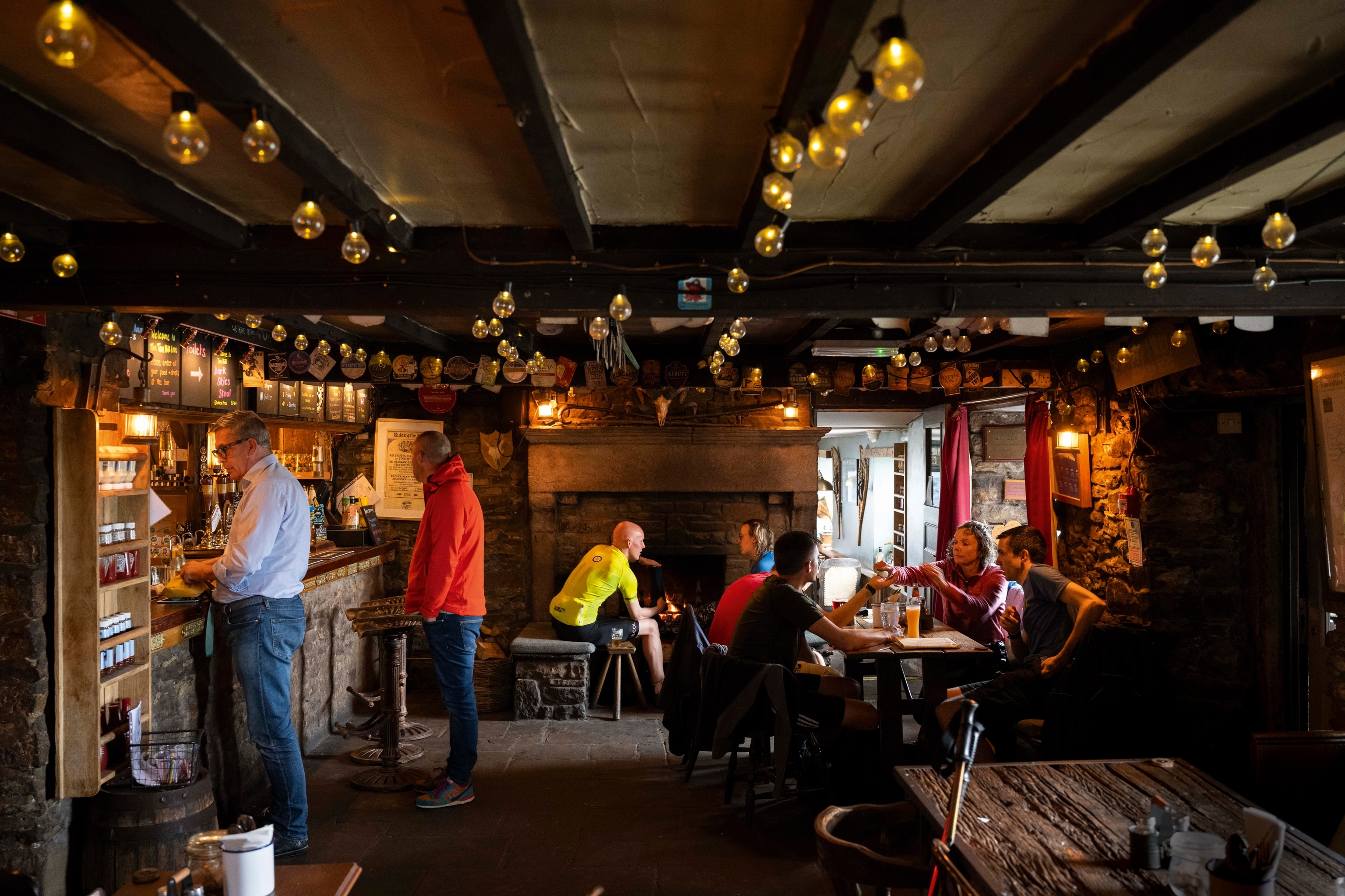 People inside pub named Tan Hill Inn