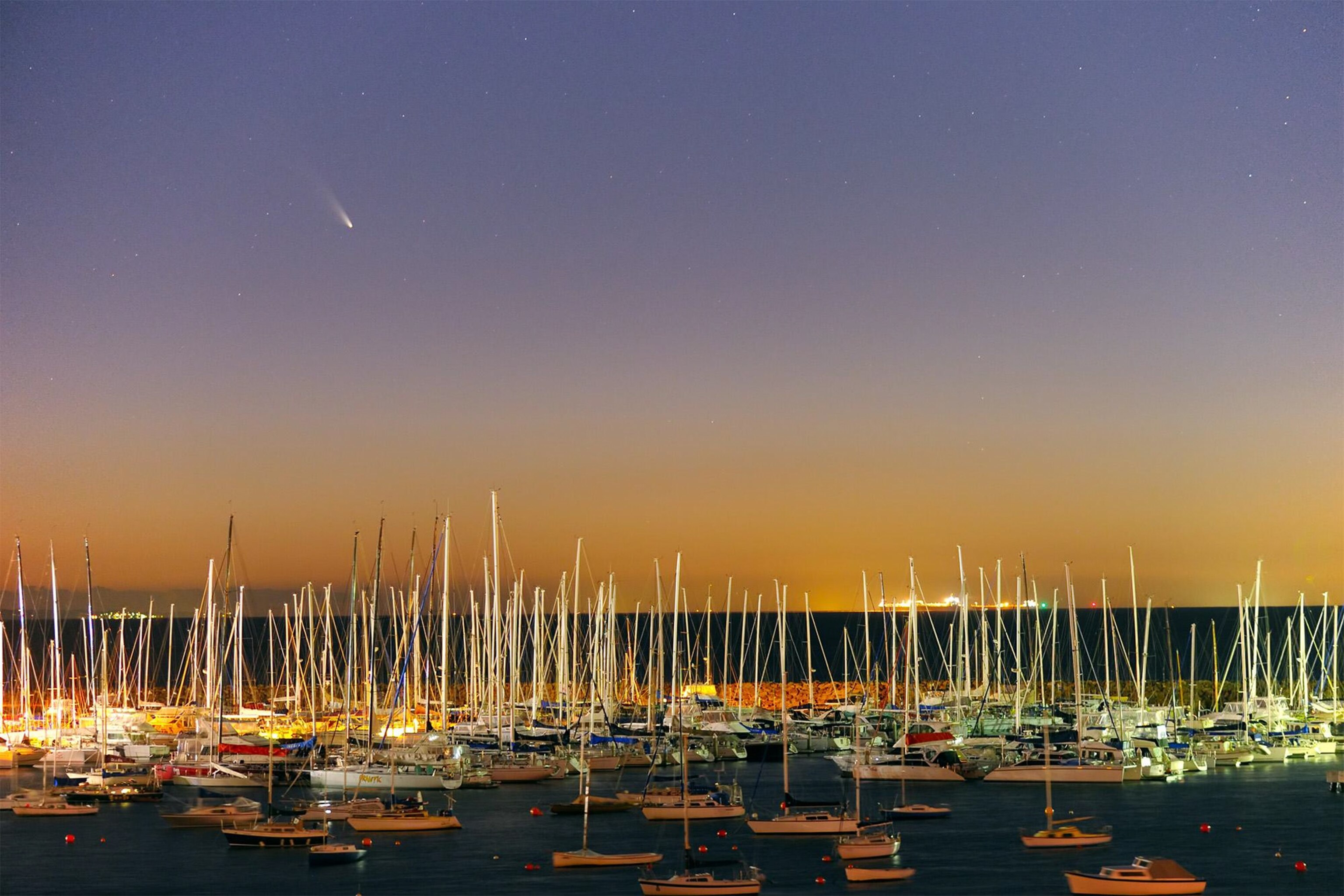 An image of comet Pan-STARRS over Melbourne