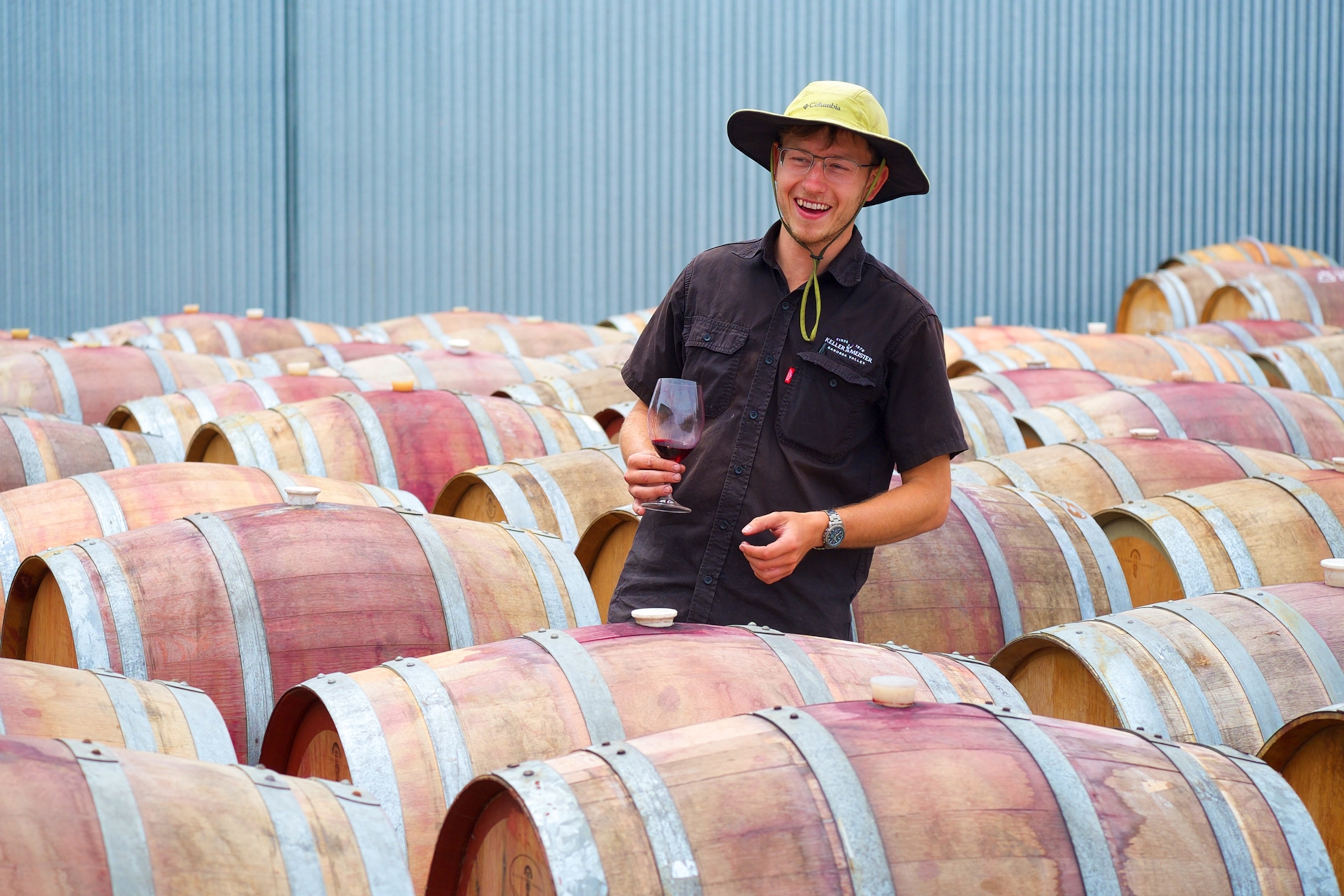 a man drinking wine in the Barossa Valley, South Australia