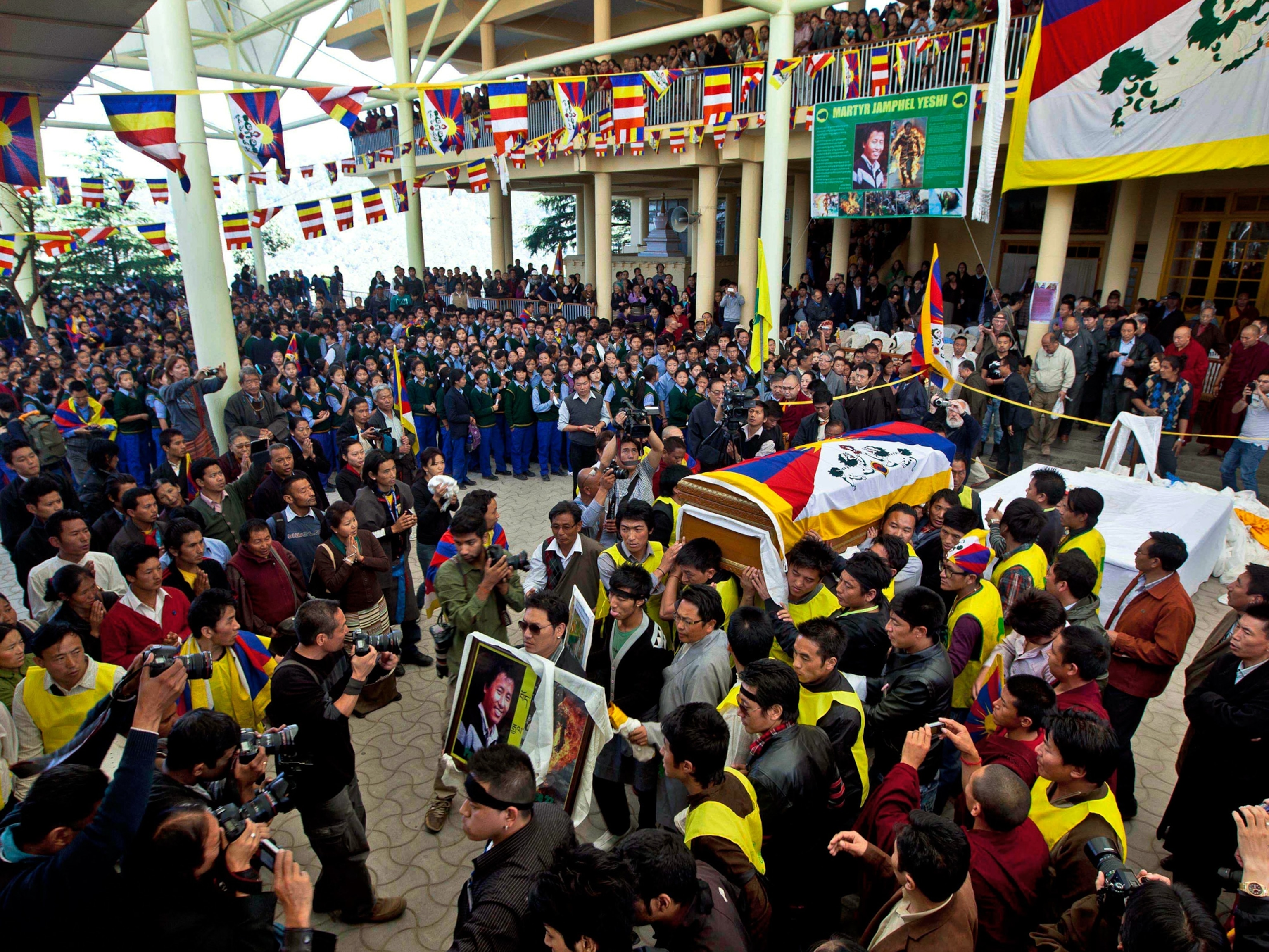 a ceremony honoring Jamphel Yeshi, Dharamsala, India