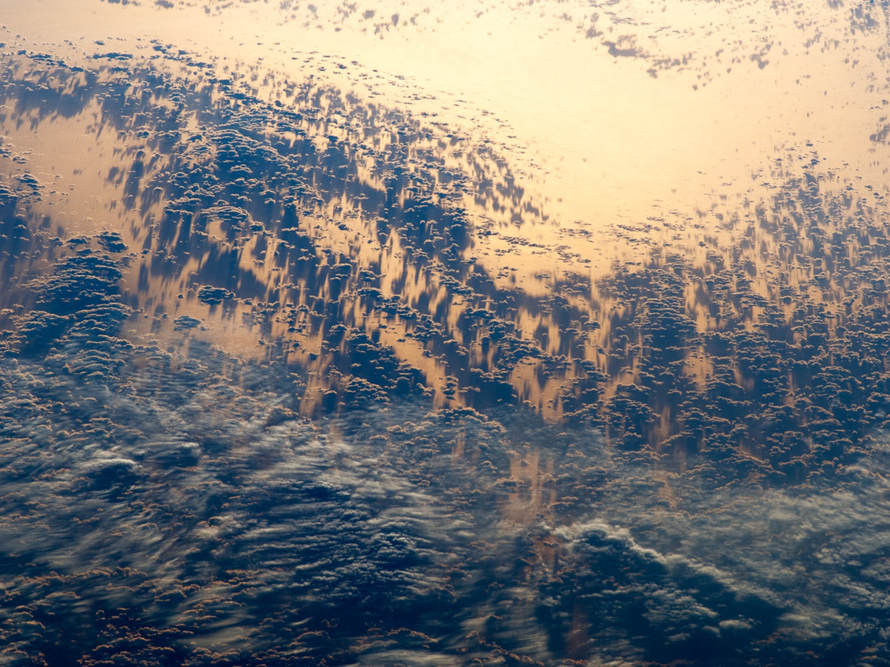 Pacific Ocean picture: clouds and sea as seen from space