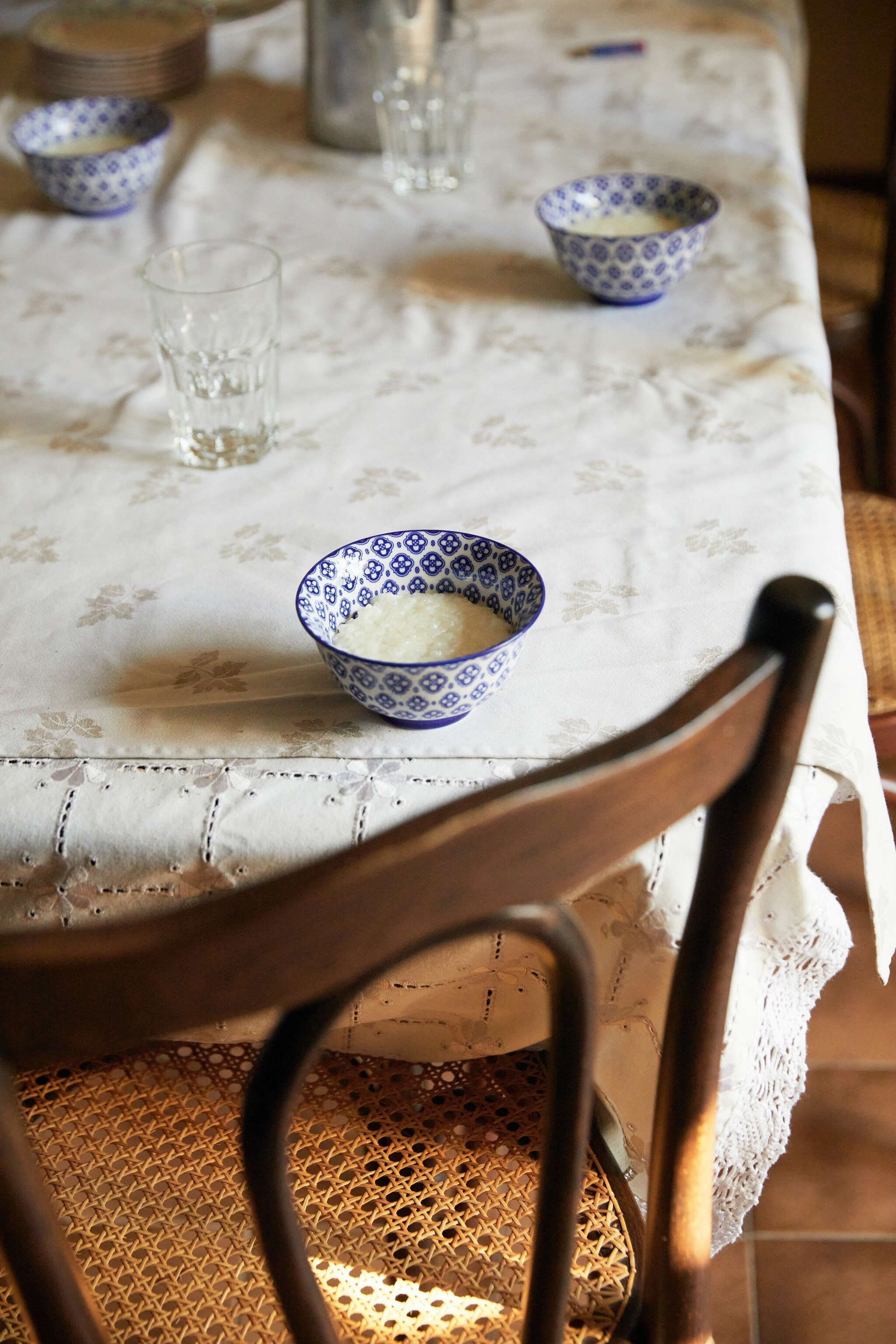 A bowl of ryzogalo, a traditional Greek rice pudding.