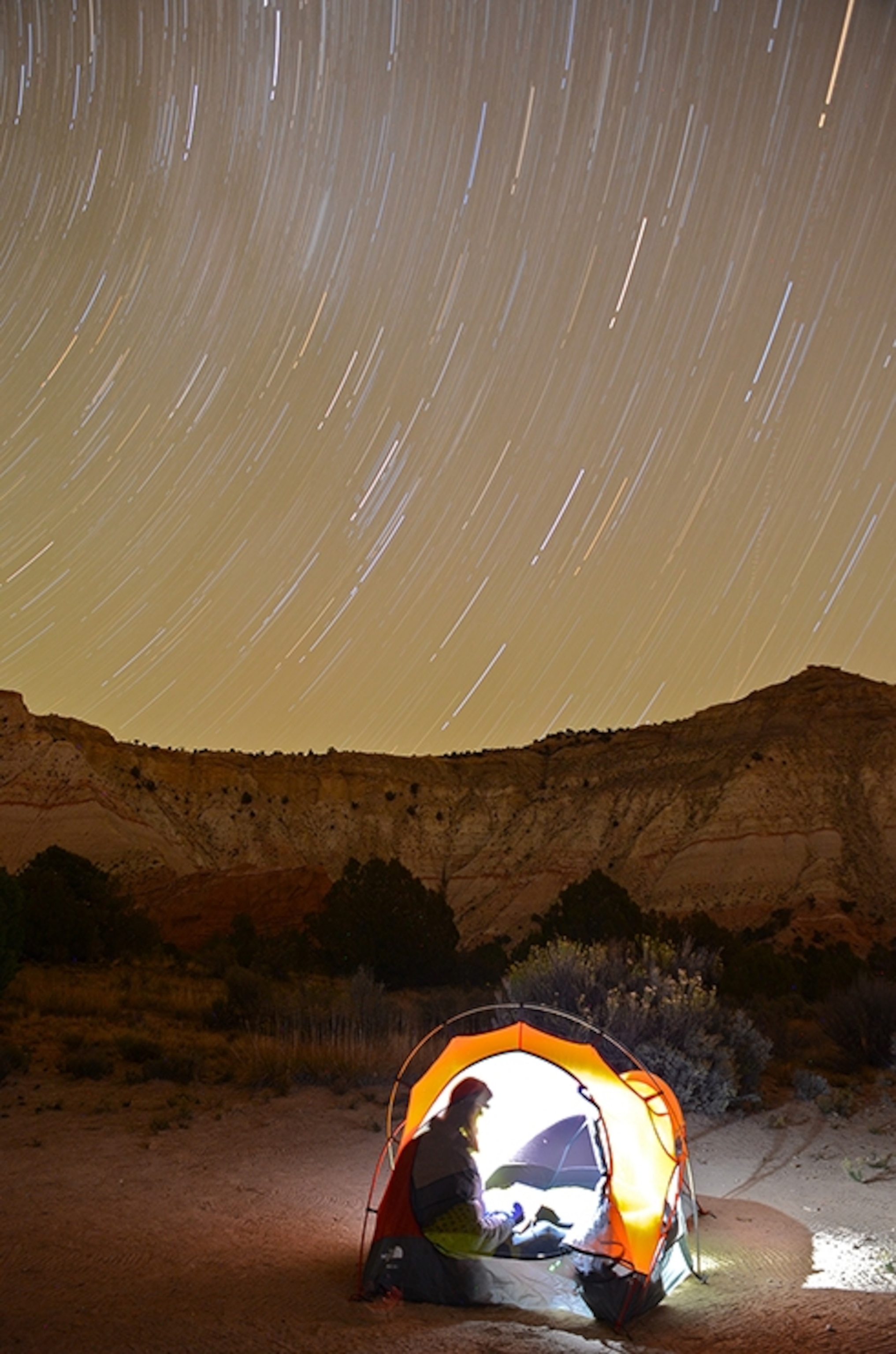 Week in Space 272 - Picture of star tracks seen above Escalante-Grand Staircase National Monument in Utah