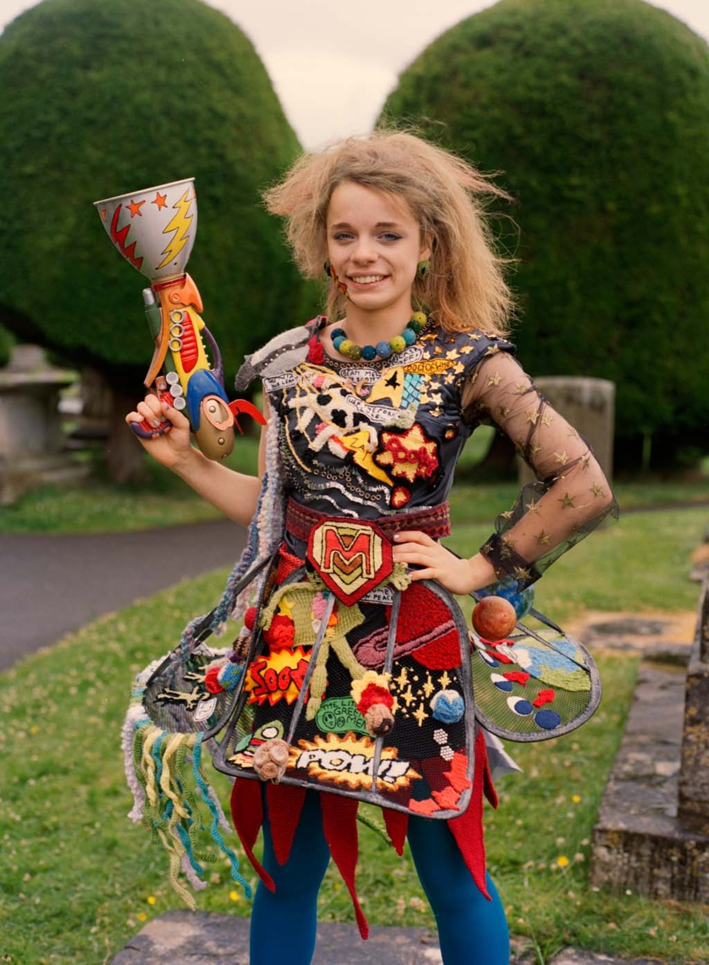 girl in super hero themed costume