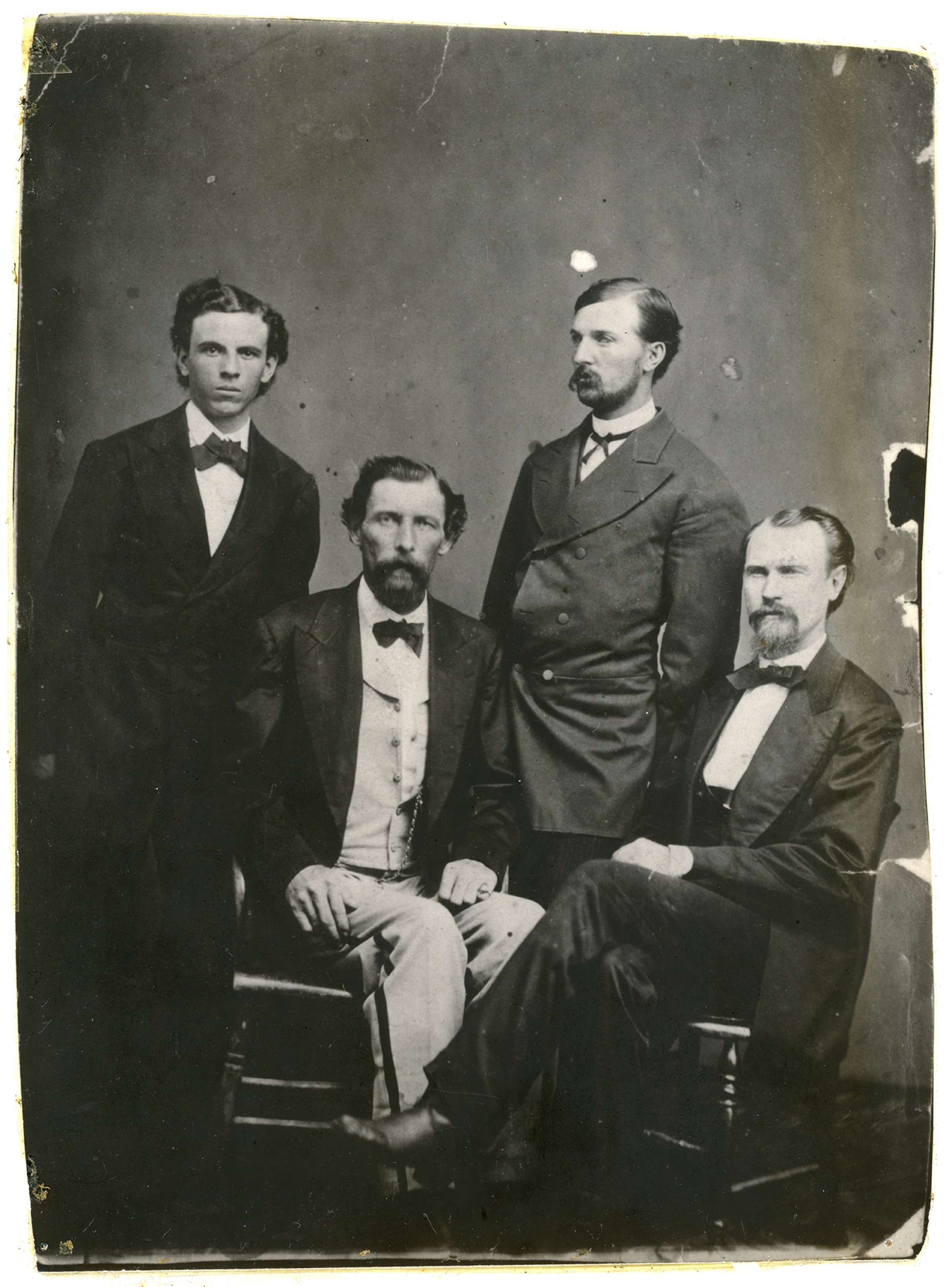 Picture, from left to right, James Dolan, Colonel Emil Fritz, W.J. Marin, and Major L.G. Murphy.