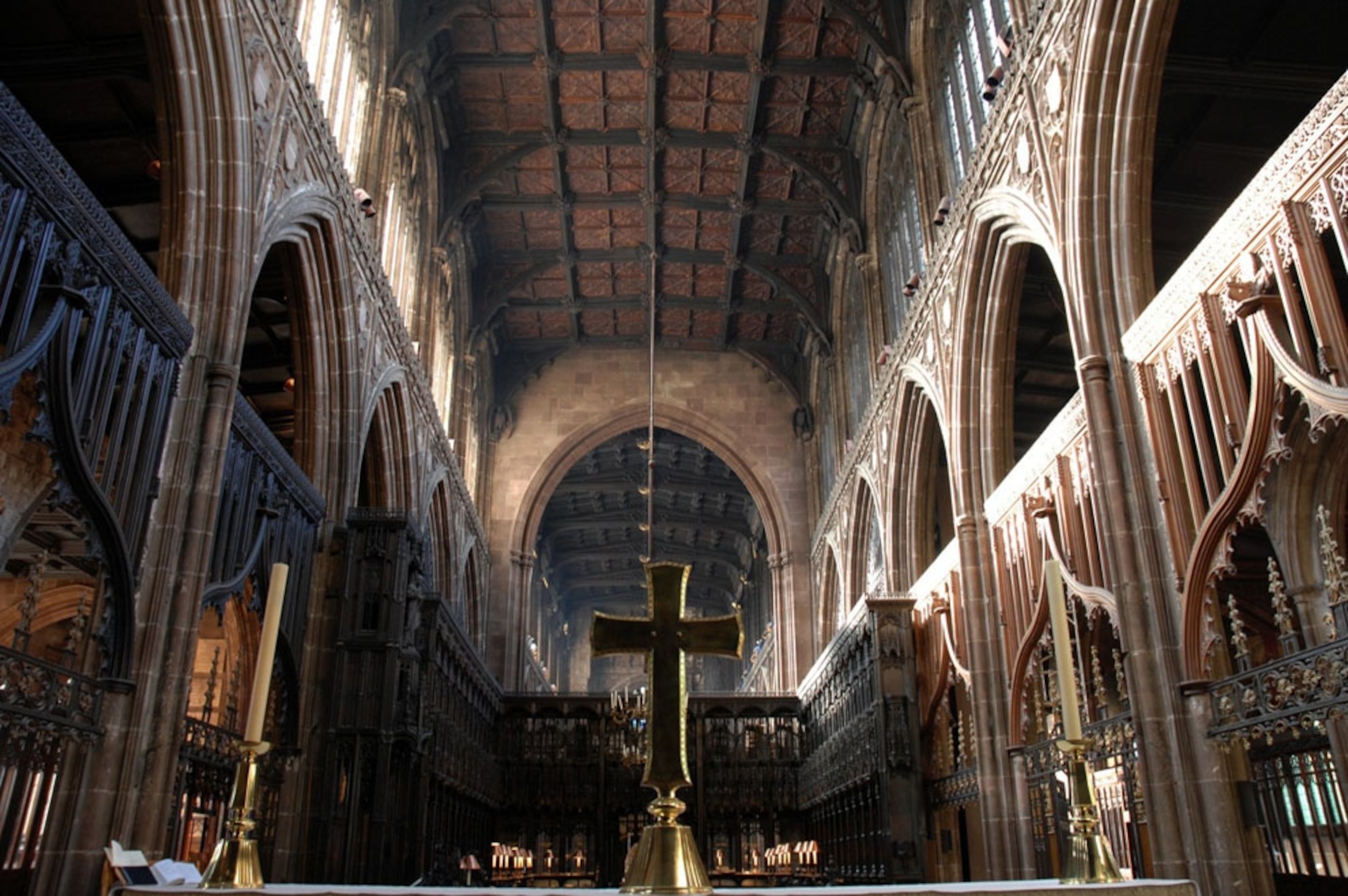 Interior of Manchester Cathedral, England