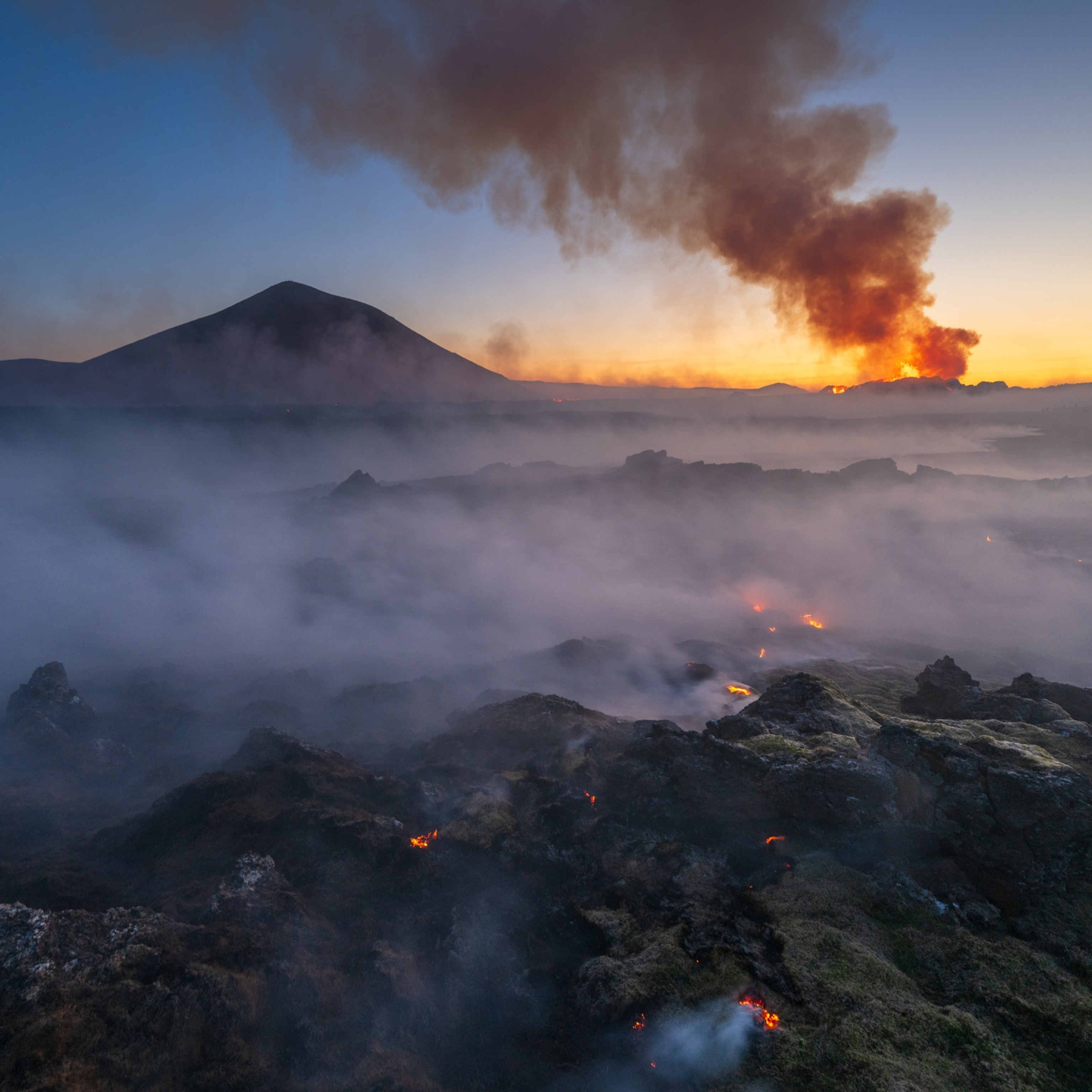 tourist trapped on volcano