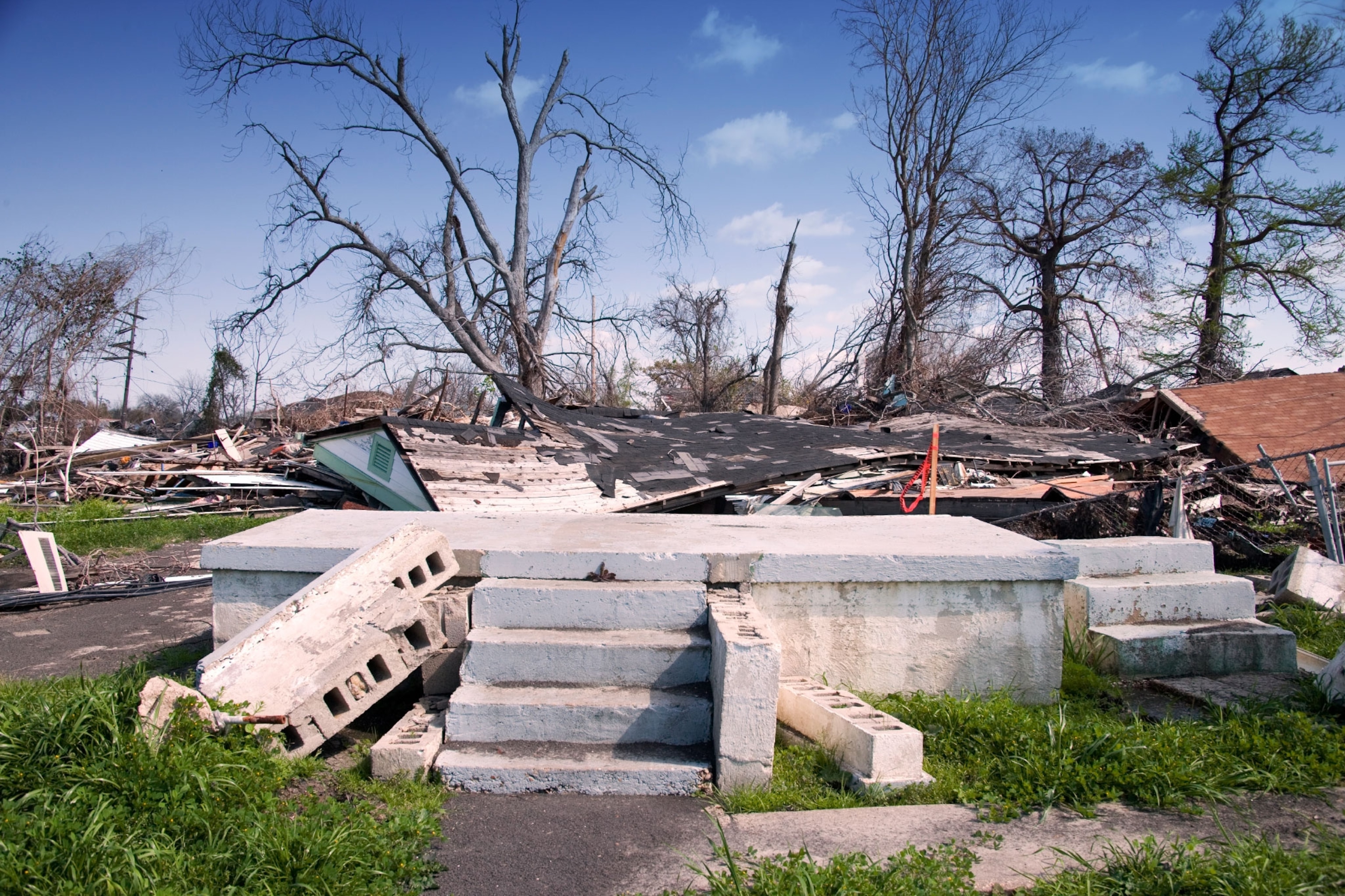 house foundation after hurricane katrina in mississippi