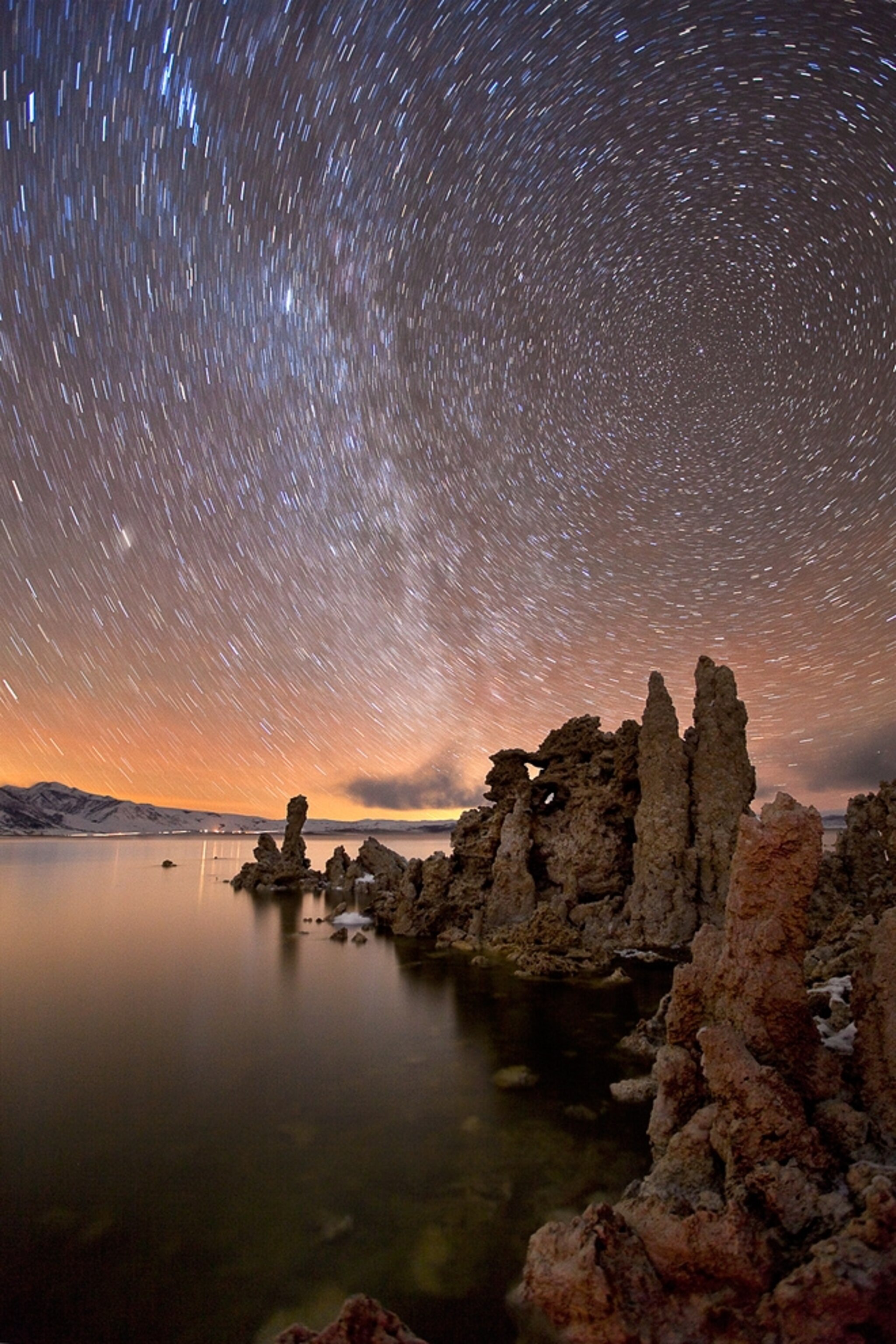 Star trails over California's Mono Lake picture, a winner in the 2nd International Earth and Sky Photo Contest on Dark Skies Importance