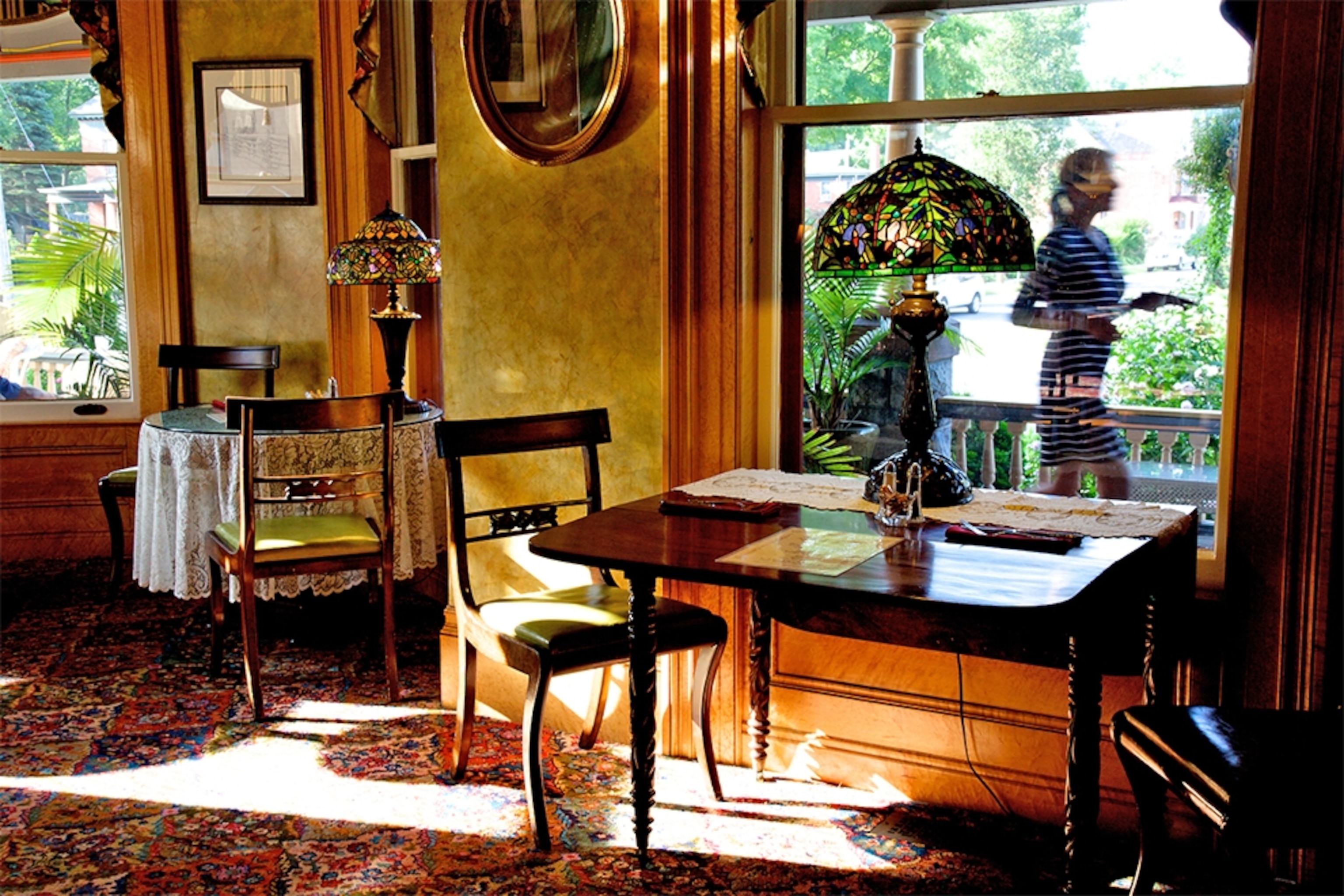 server outside window in Saratoga, New York.