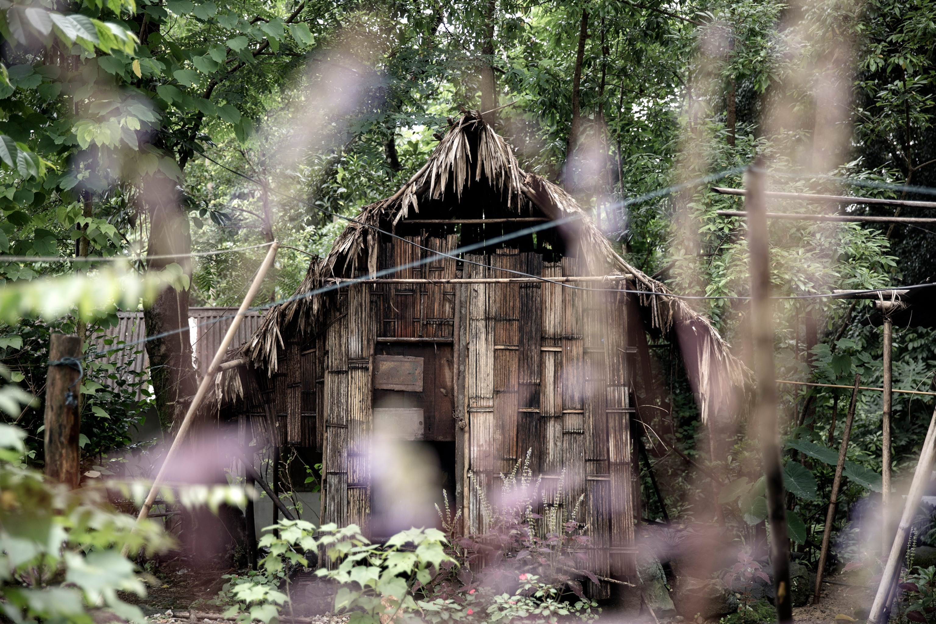 in a bamboo house in Mawlynnong, Meghalaya, India