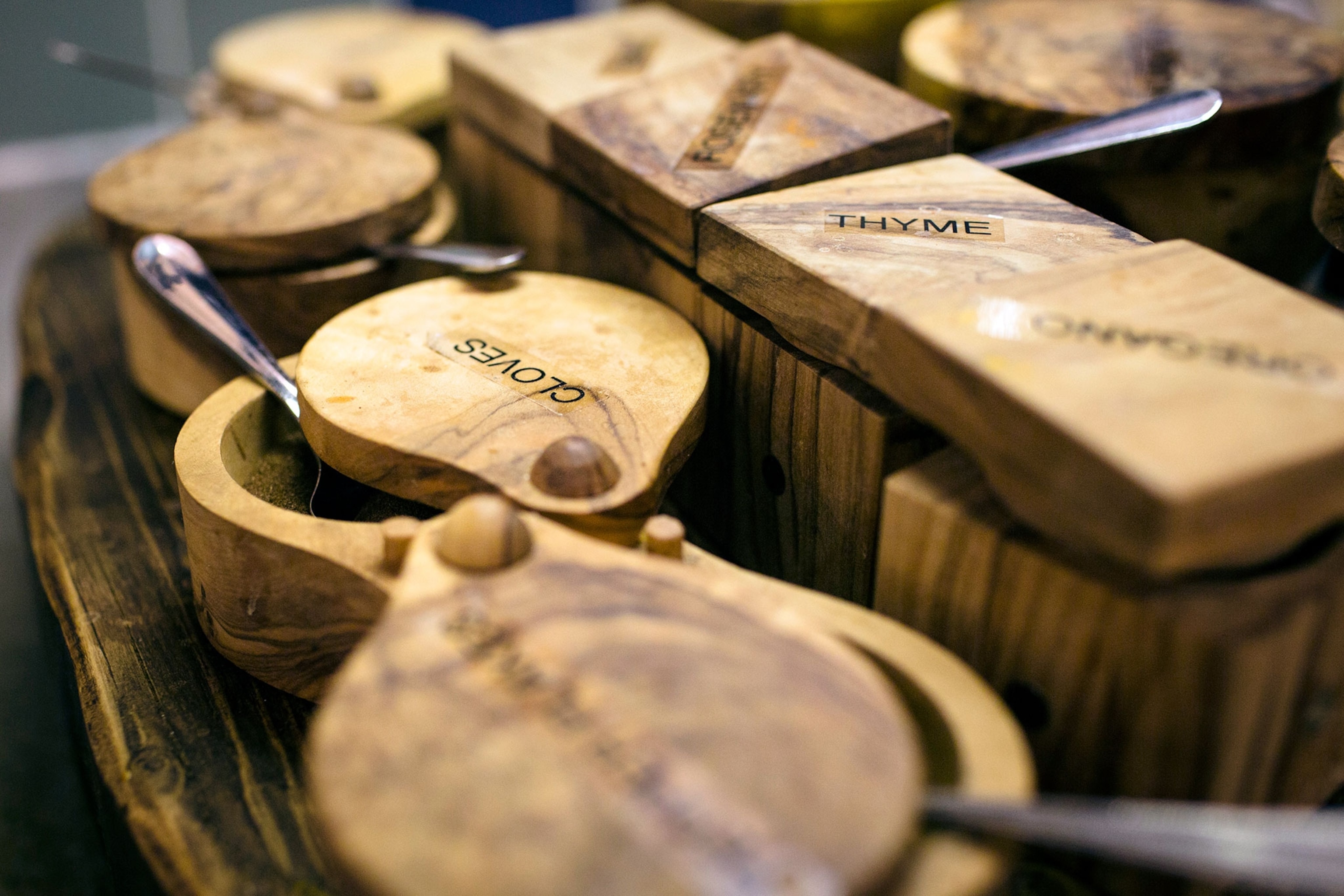 An array of spices is available at the salad bar in the cafe at Tulsa's Cancer Treatment Center of America