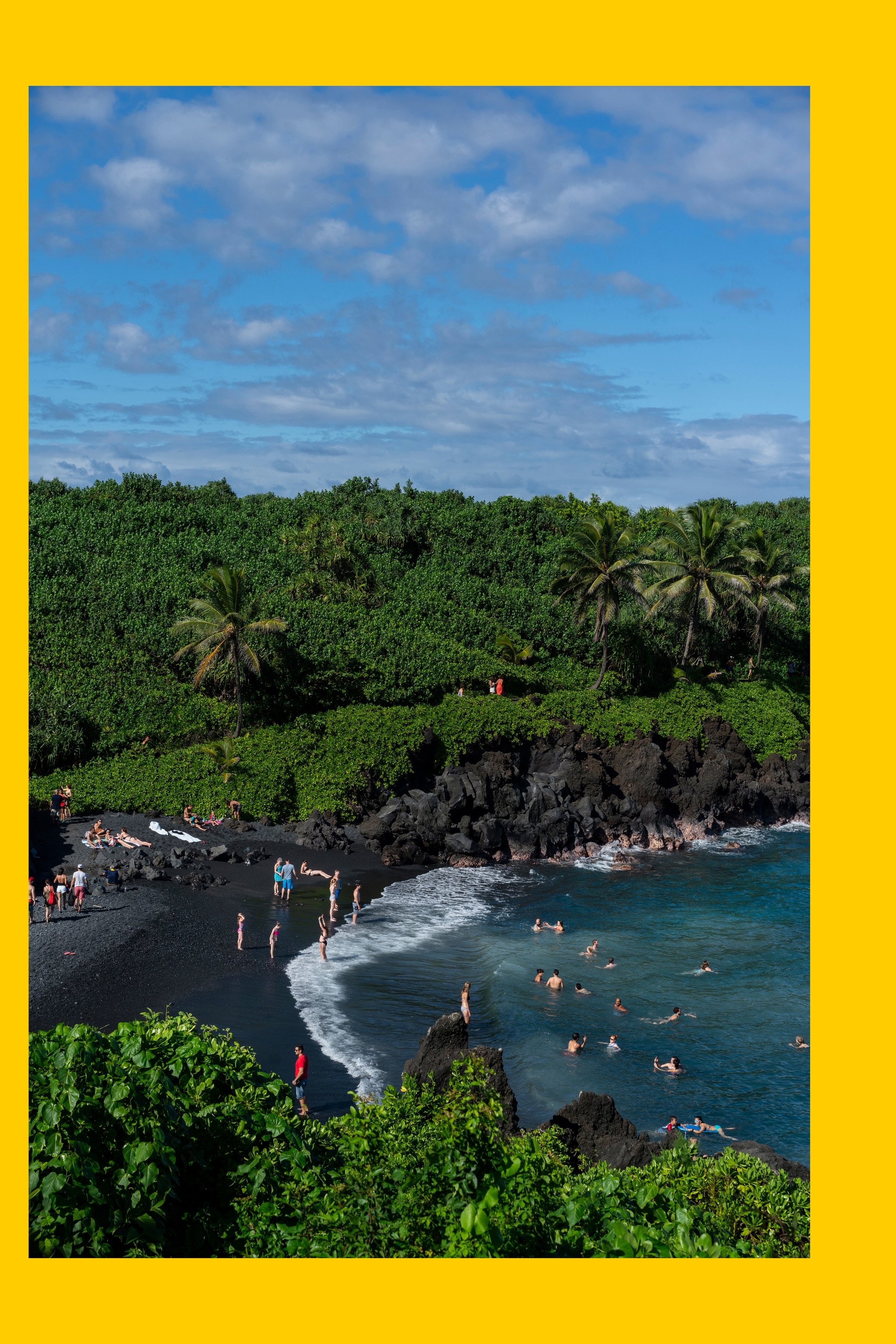 A photograph of Honokalani, Black Sand Beach, Maui, Hawai'i
