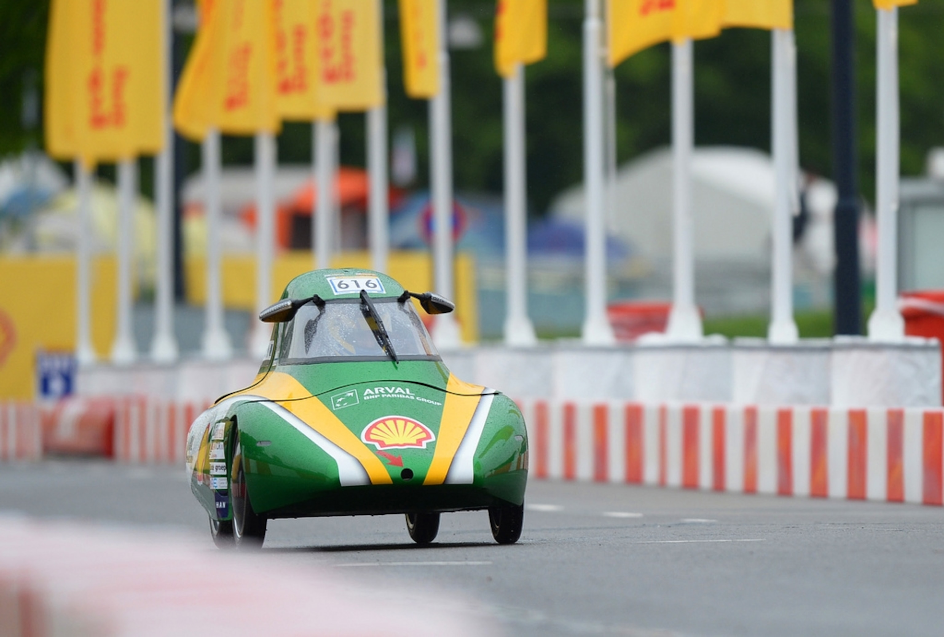 Team HAN Hydromotive got a street license for its car and took it on a road tour before the race. (Photograph courtesy Shell)