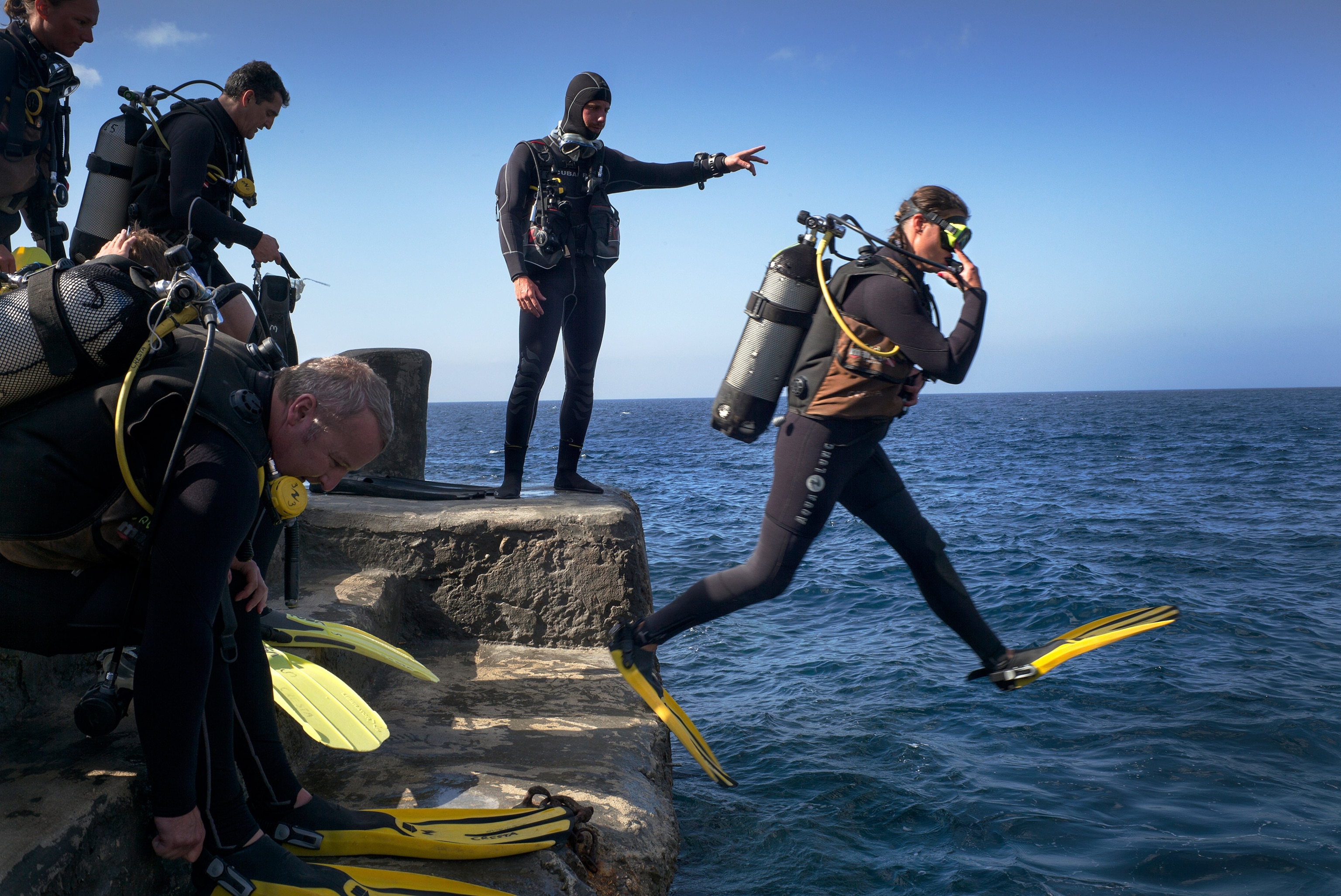 divers at the Blue Lagoon, Malta