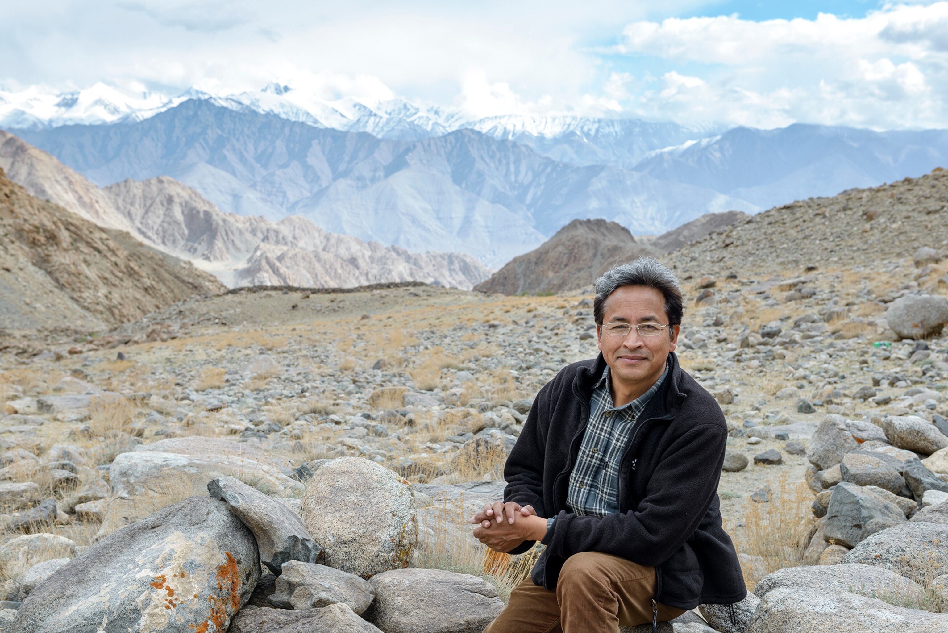 Sonam Wangchuk in Ladakh, an area that suffers water shortages.