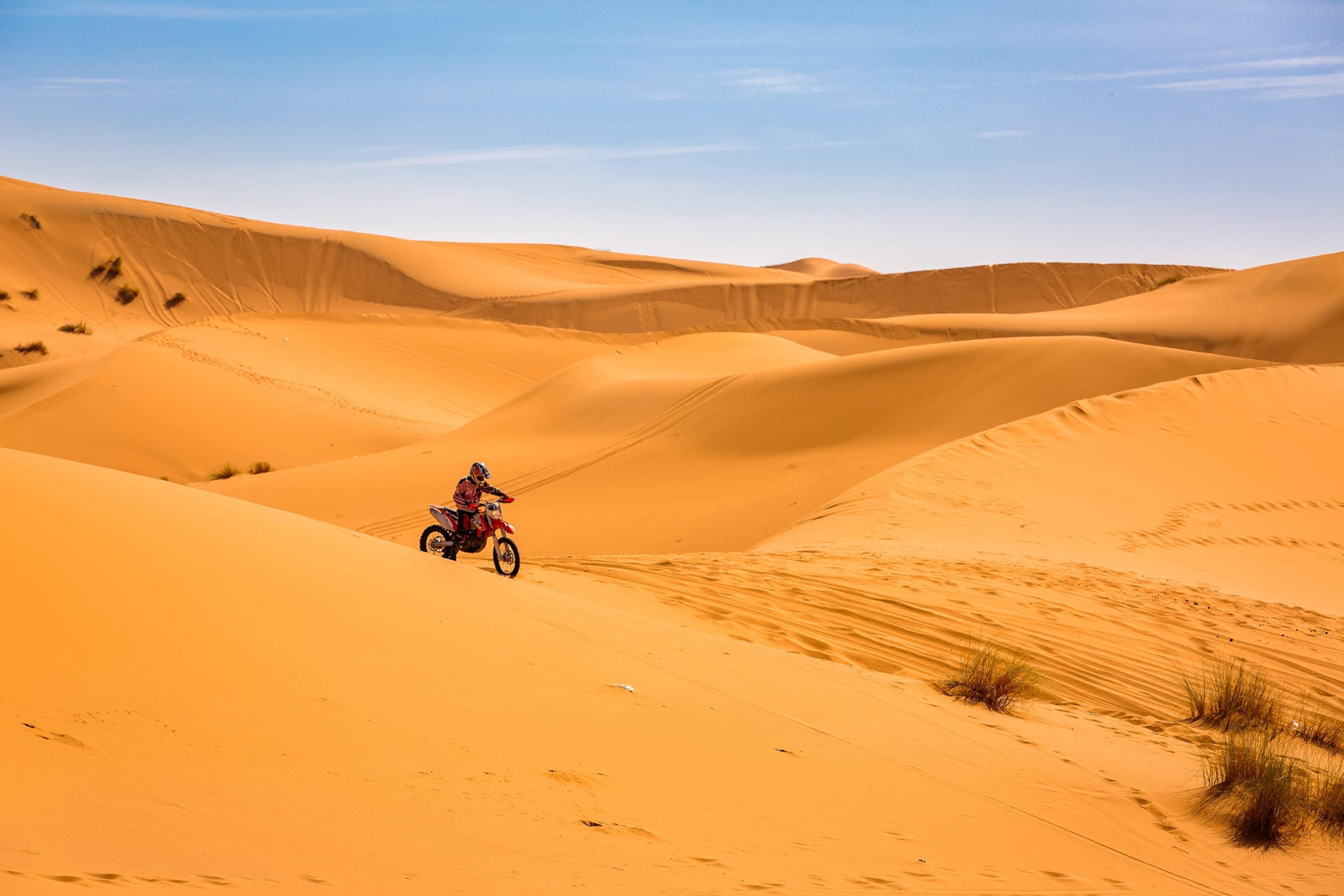a motorcyclist in Morocco