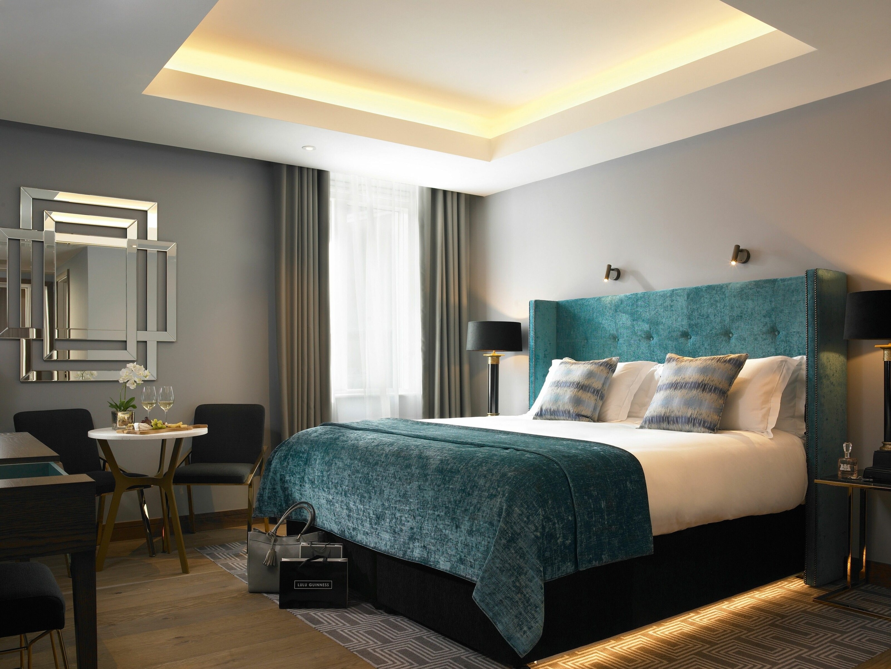 hotel room with a bed