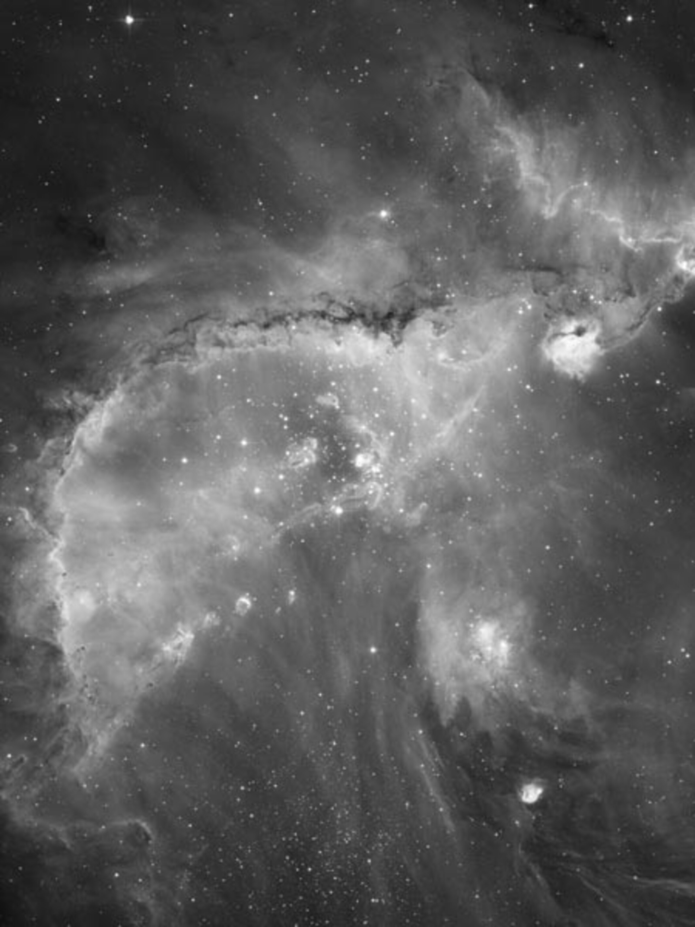 a black-and-white view of the Small Magellanic Cloud