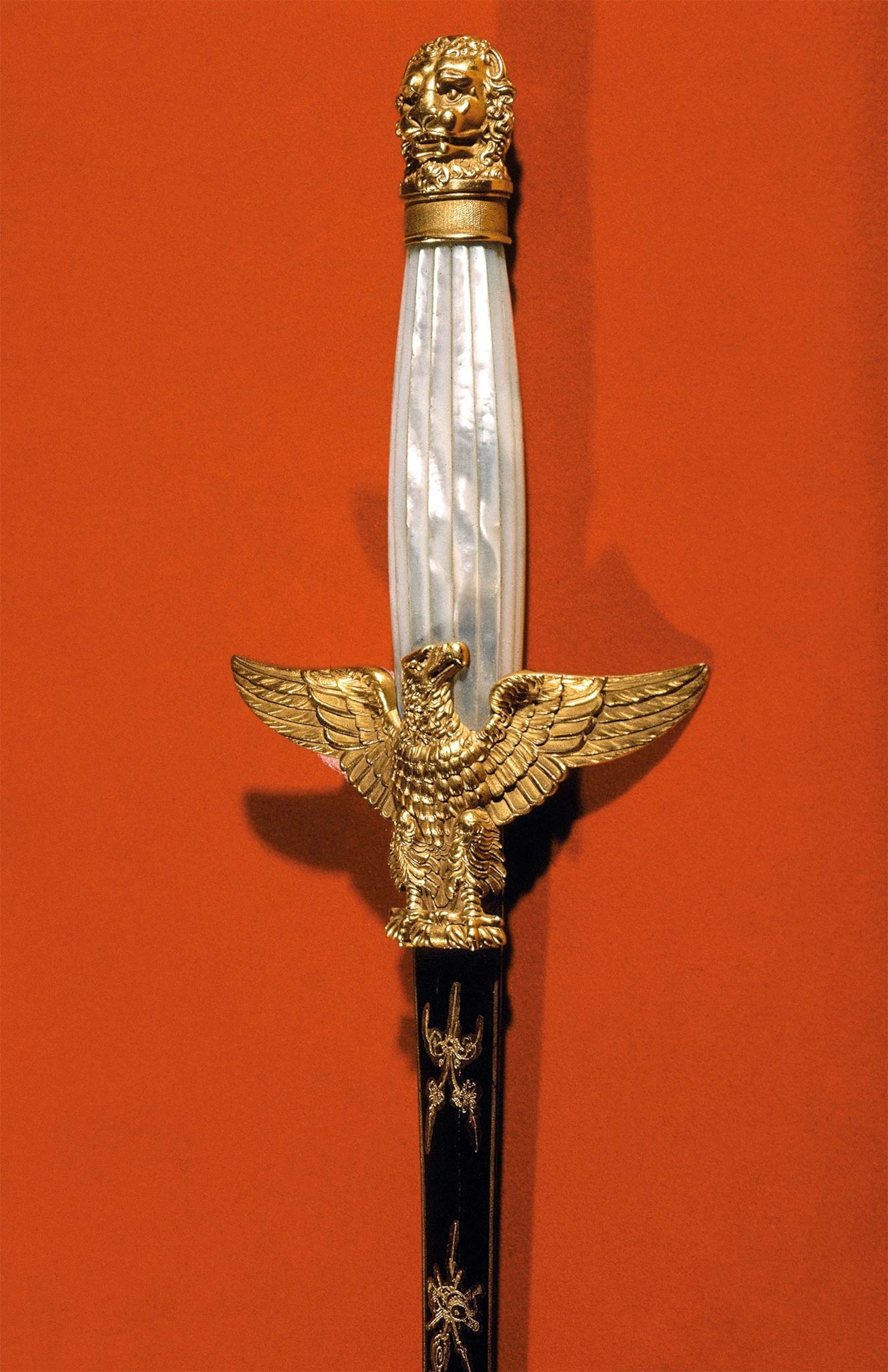 The shining hilt of a sword owned by Camillo Borgehese, Pauline's second husband