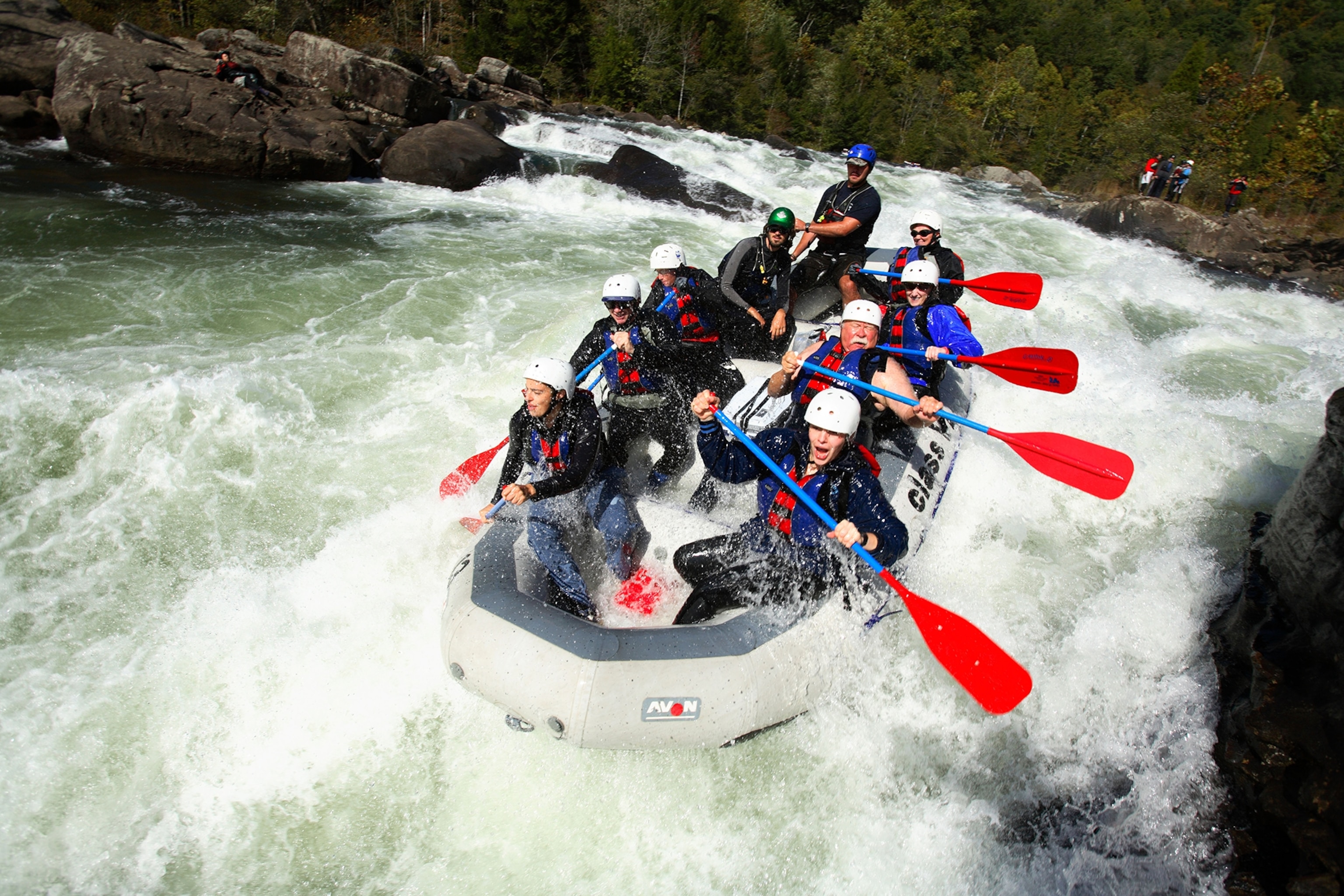 rafters at the Pillow Rock Rapid on the Gauley River near Fayetteville, West Virginia