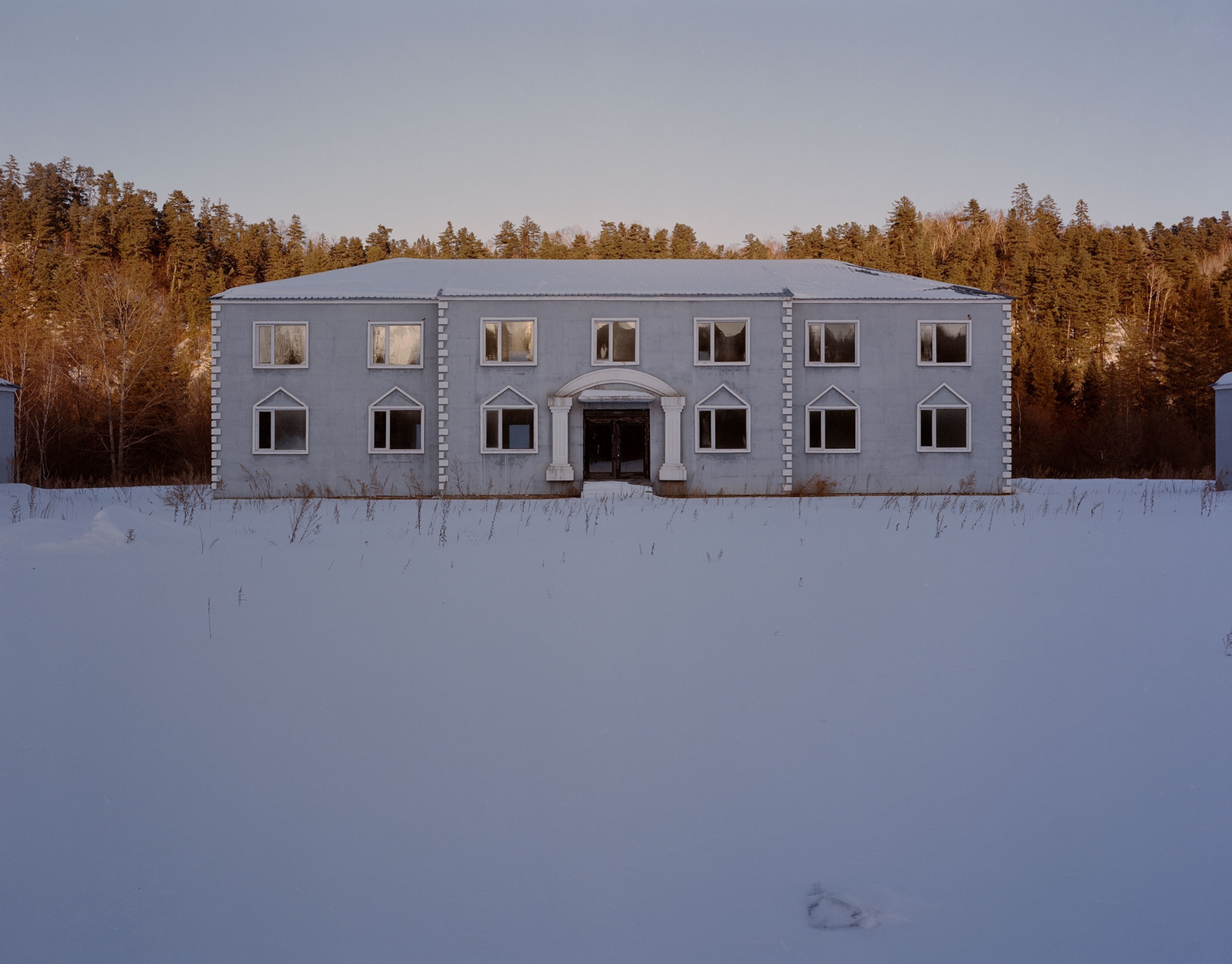 an empty office building