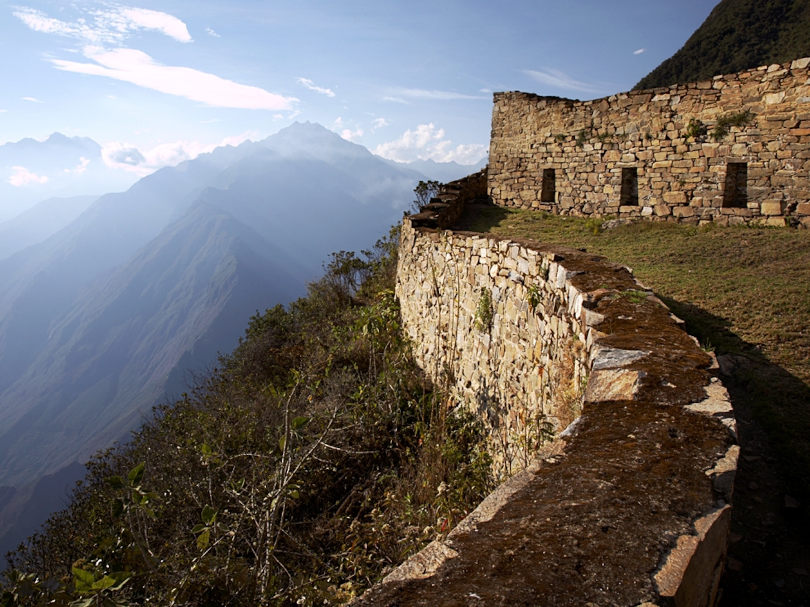 Remote Incan ruins of Choquequirao in the Peruvian Andes