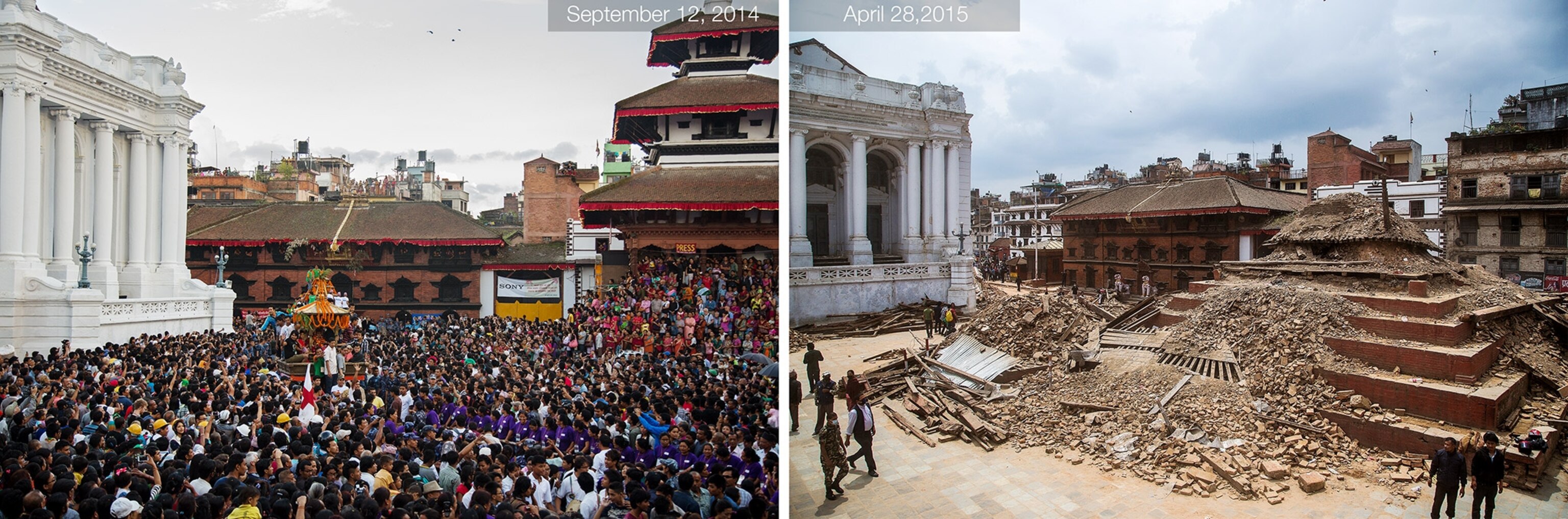 before and after the Nepal earthquake