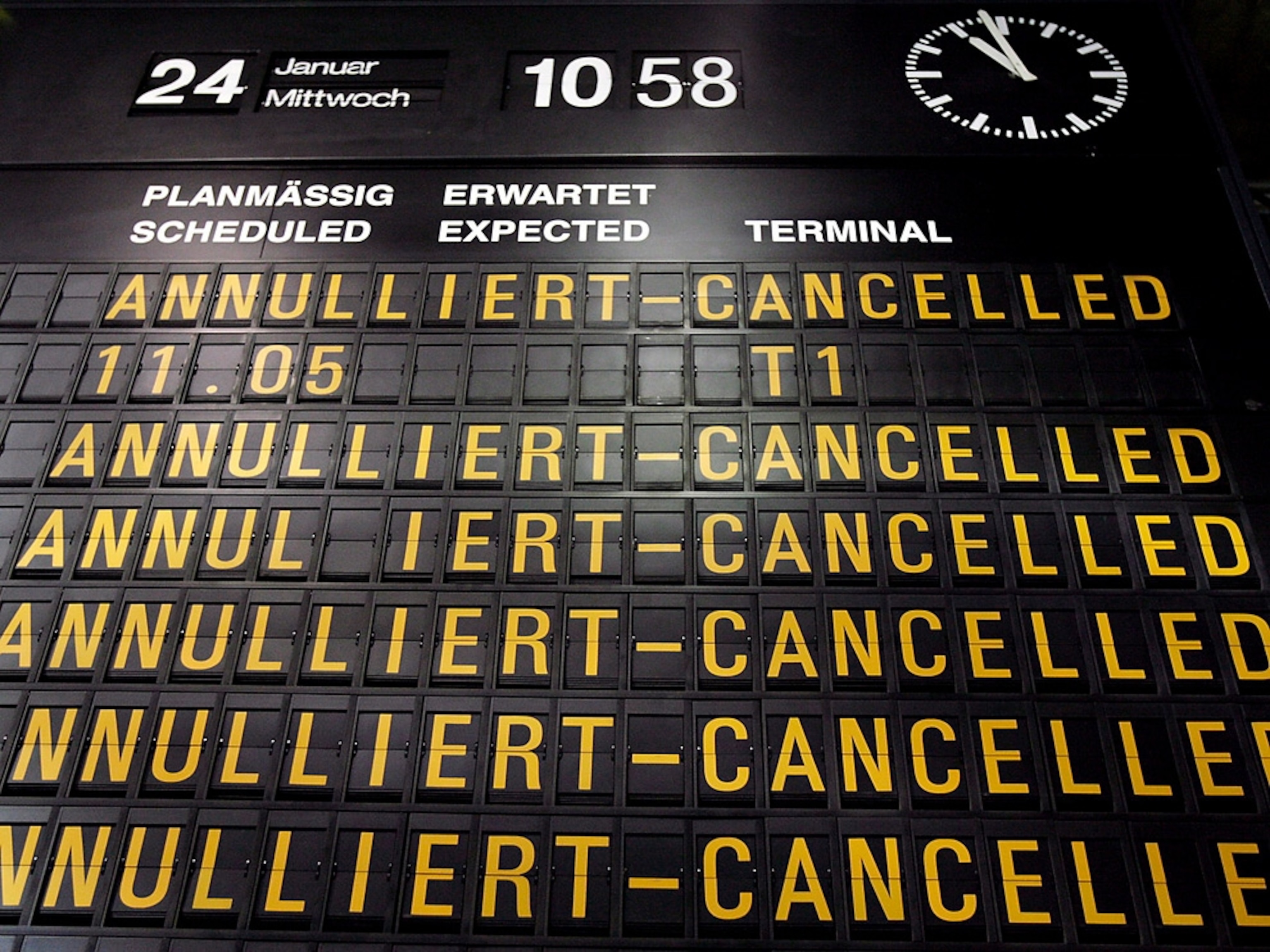 Departure airport board