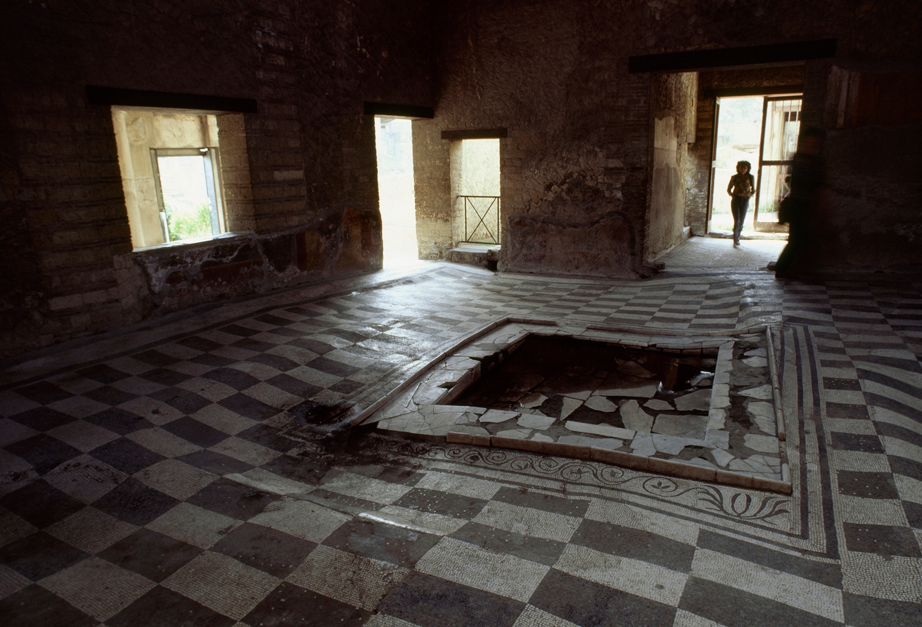 Vesuvius' volcanic ash collapsed this ancient atrium floor.