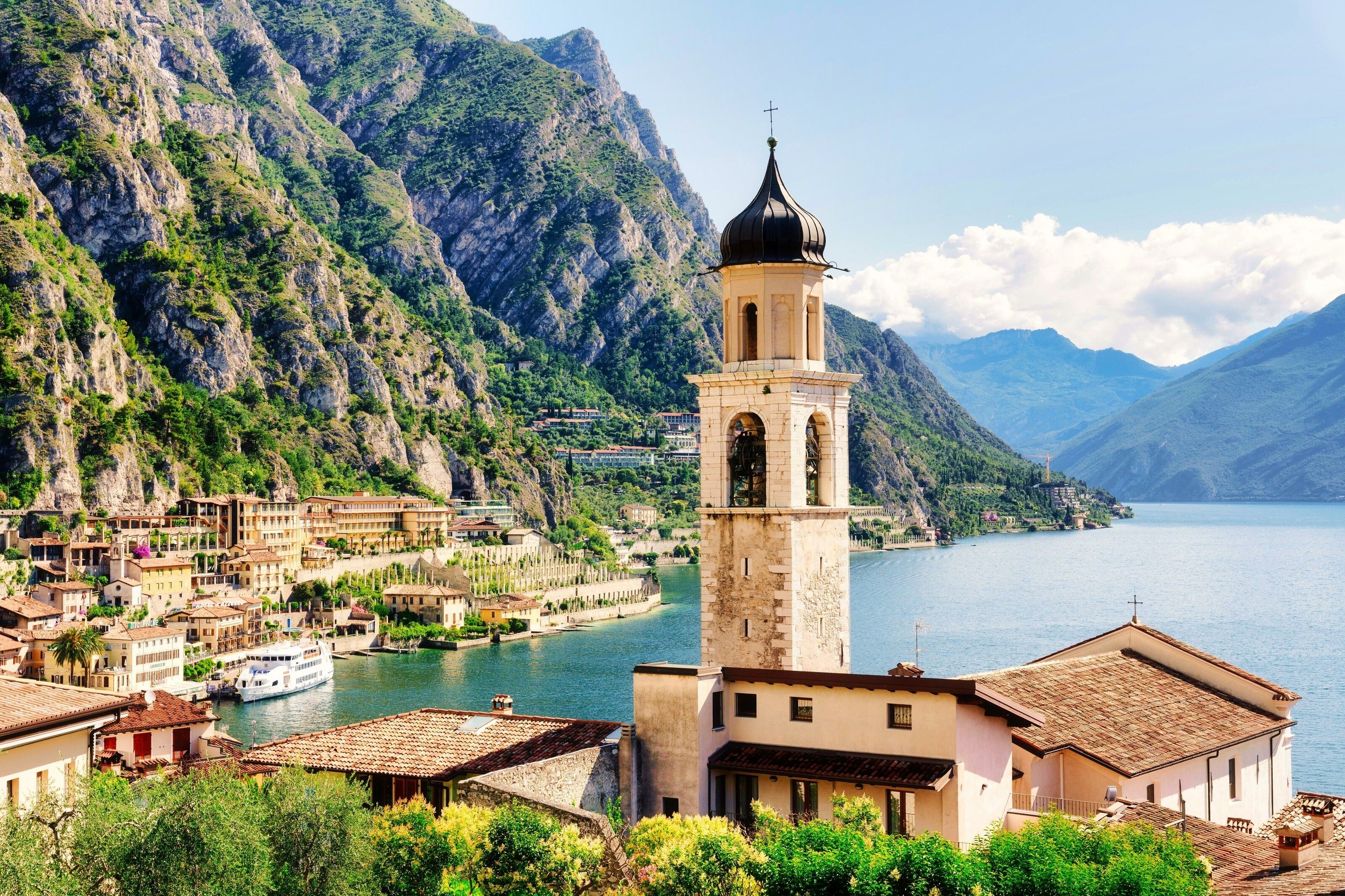 Limone sul Garda, a town on the banks of the famous Italian lake. A continuous 87-mile cycle path circling the entire body of water is slated to be completed by 2026.