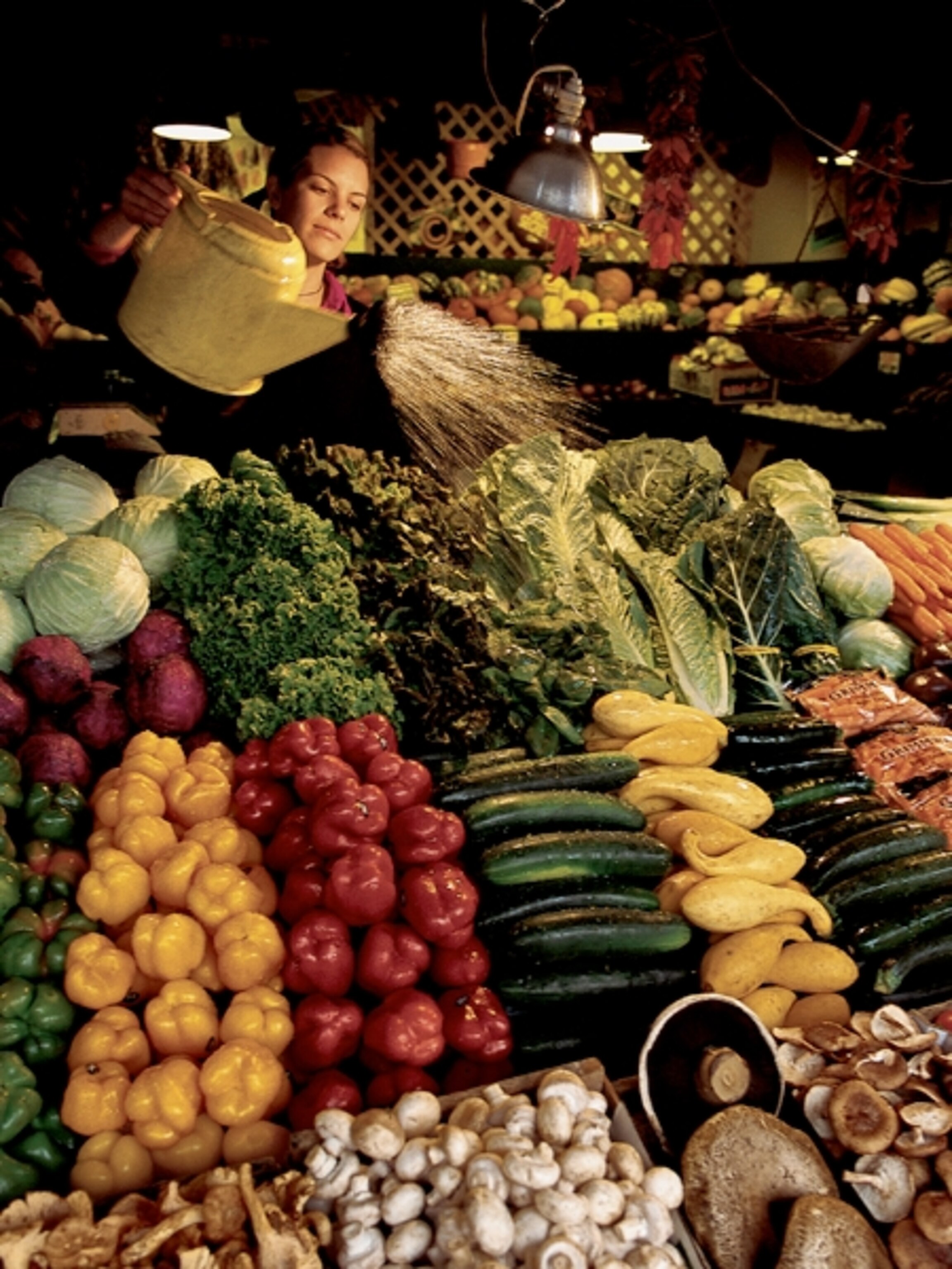 vegetables on display in Seattle's Pike Place Market