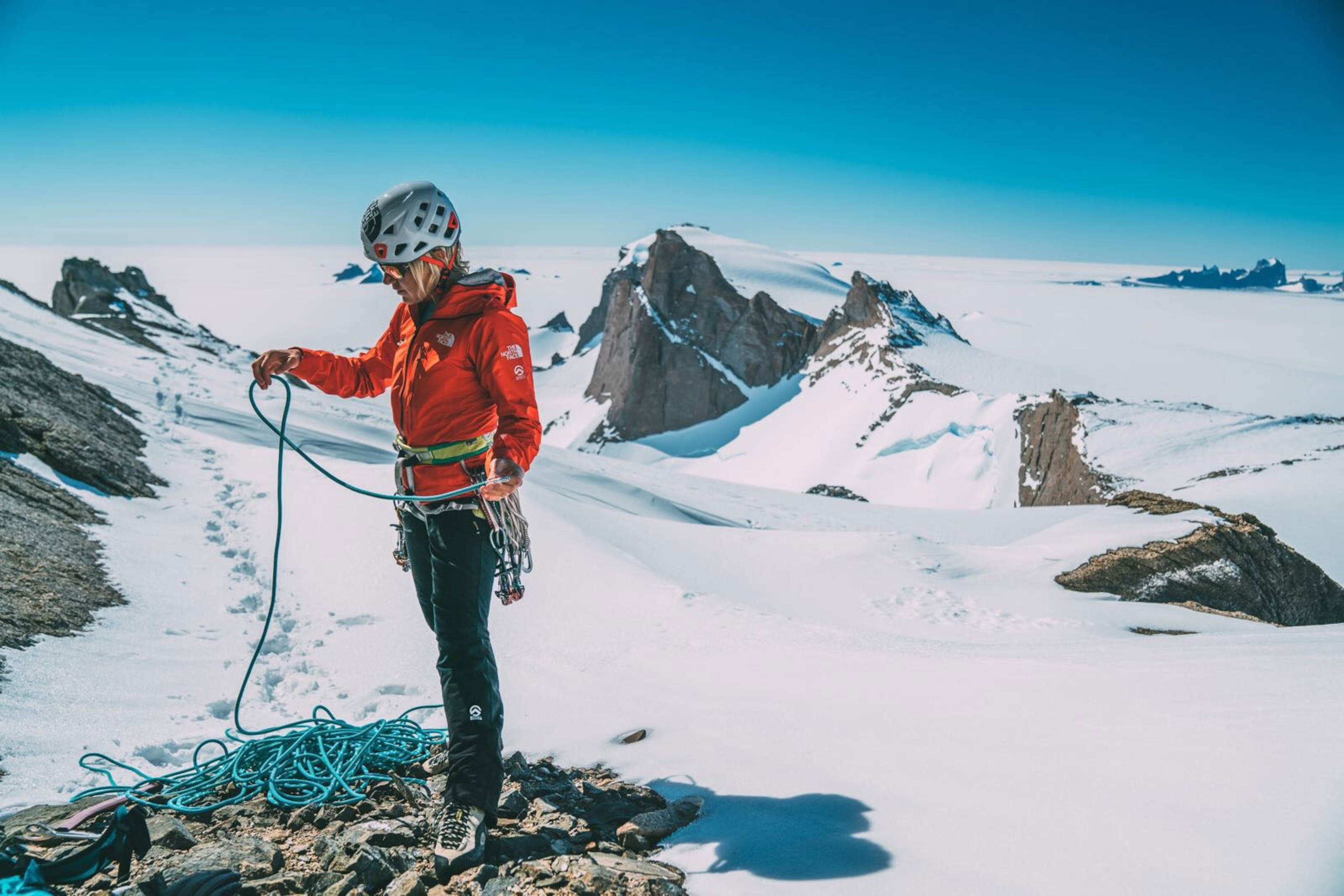 a climber in Antarctica