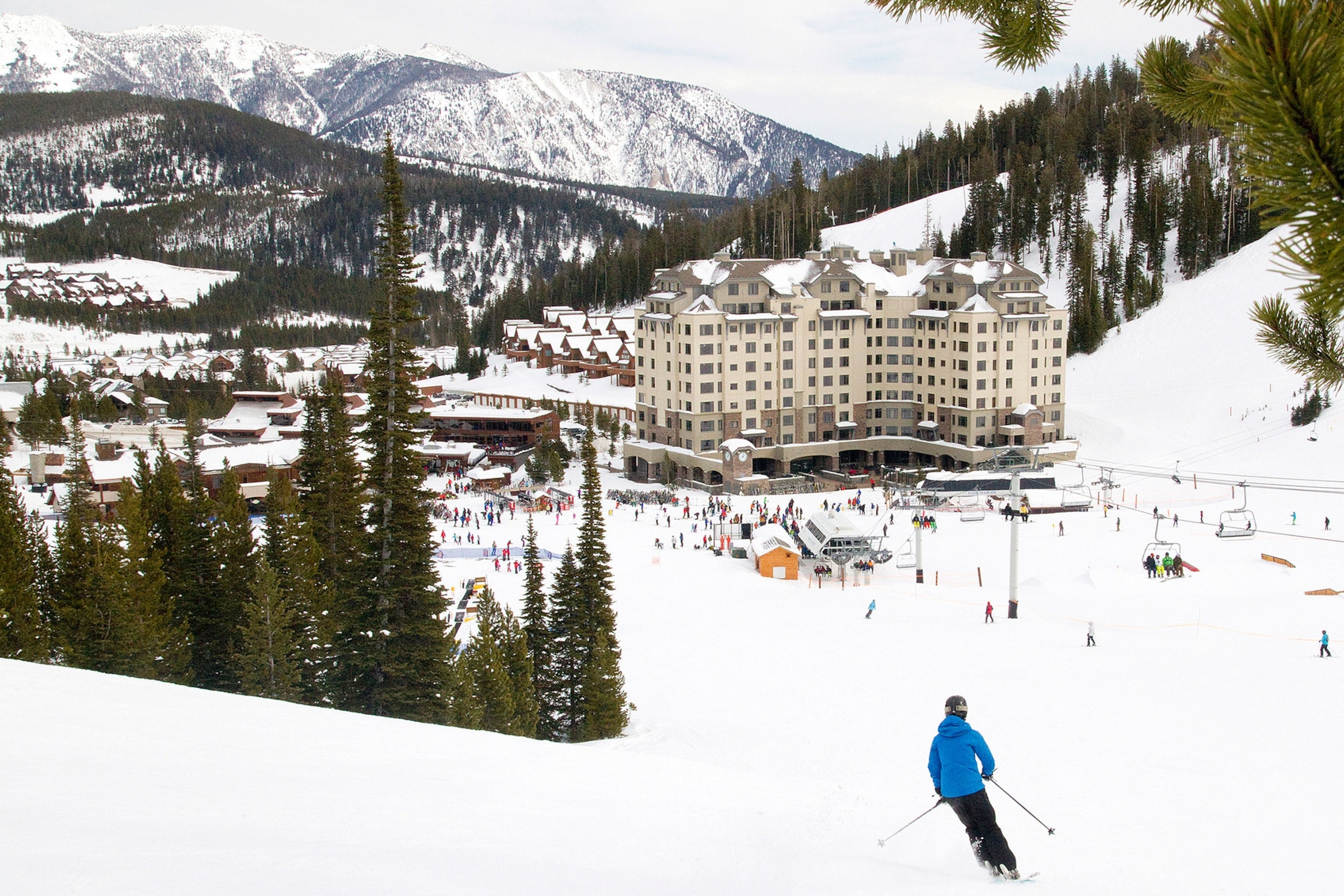The Summit Hotel at the center of Big Sky Resort in Big Sky.