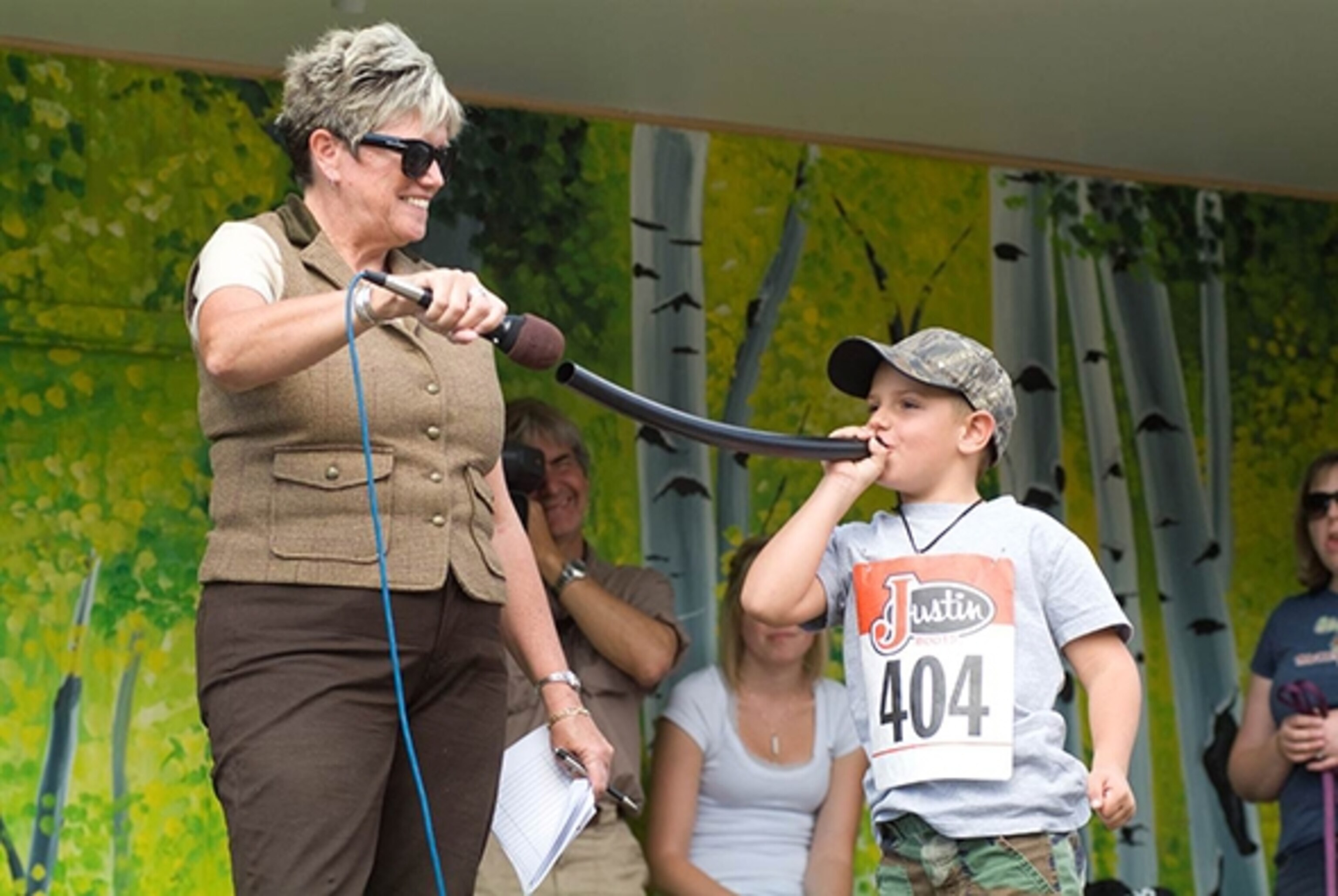 Elk Fest is meant to be a family-friendly event. Here, a young boy participates in a bugling contest. (Photograph courtesy Visit Estes Park)
