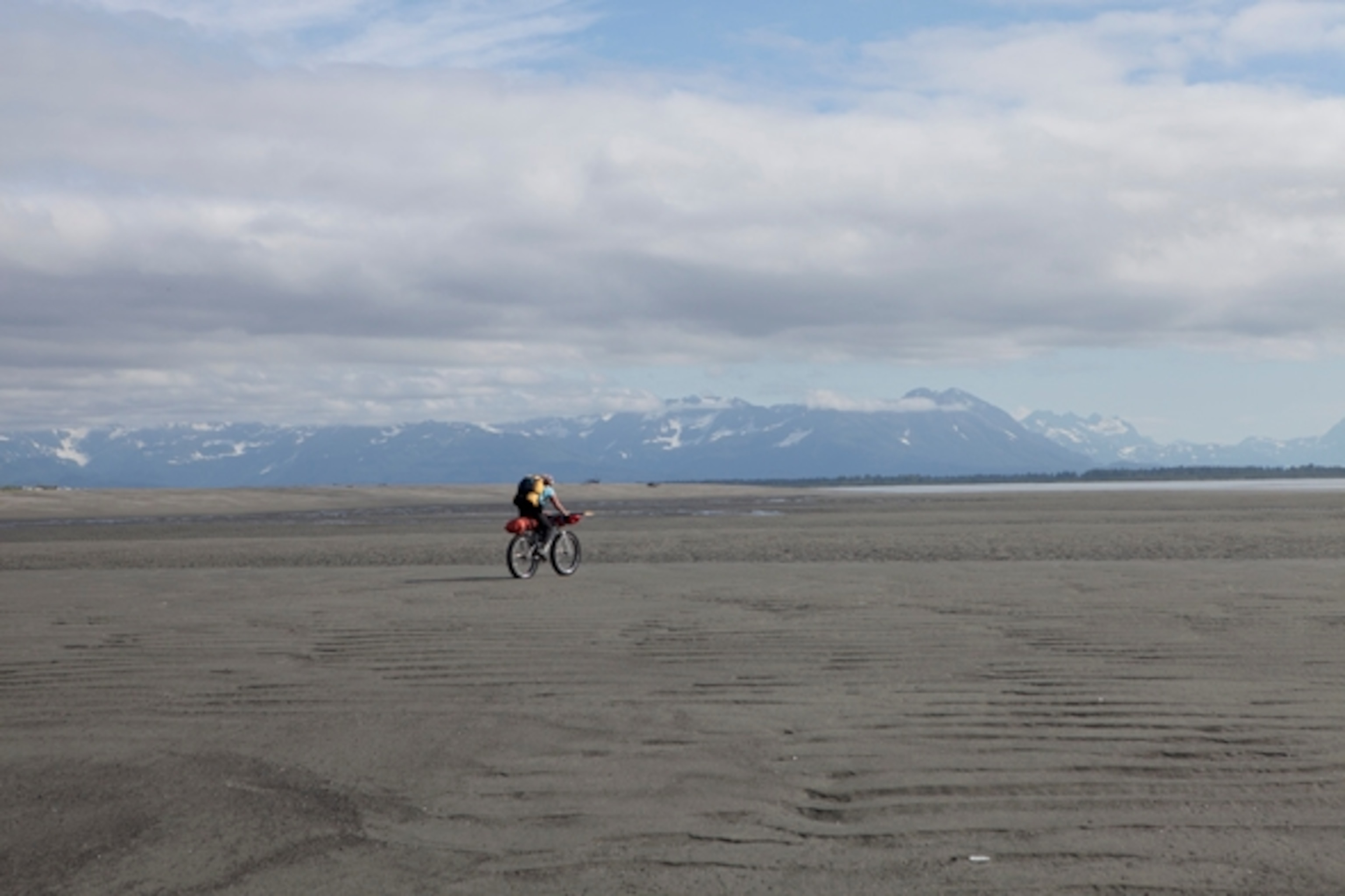 Views of the Fairweather Range was a constant companion, as we pedal South along the Lost Coast; Photograph by Cameron Lawson