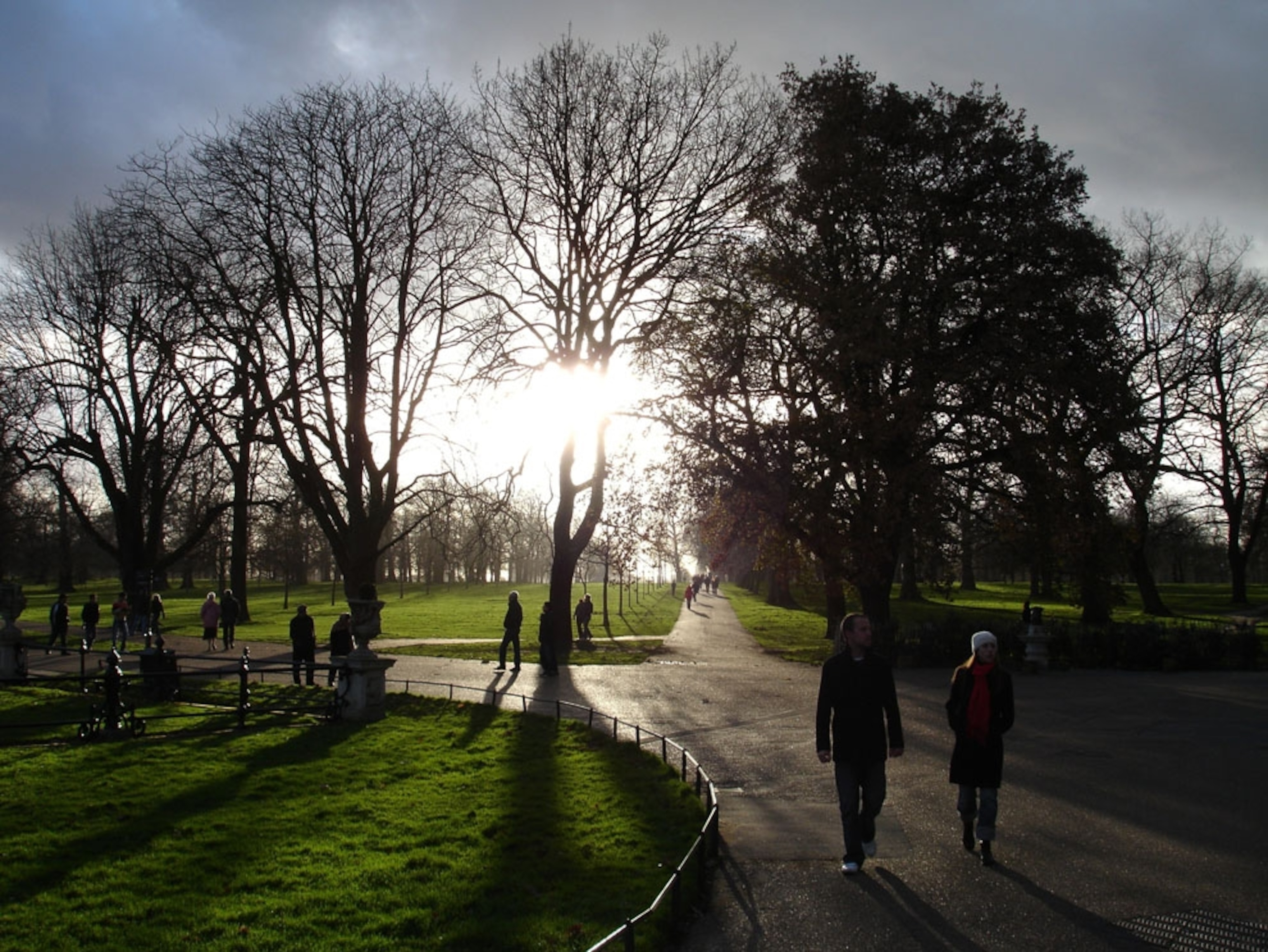 Walkers in Hyde Park, London