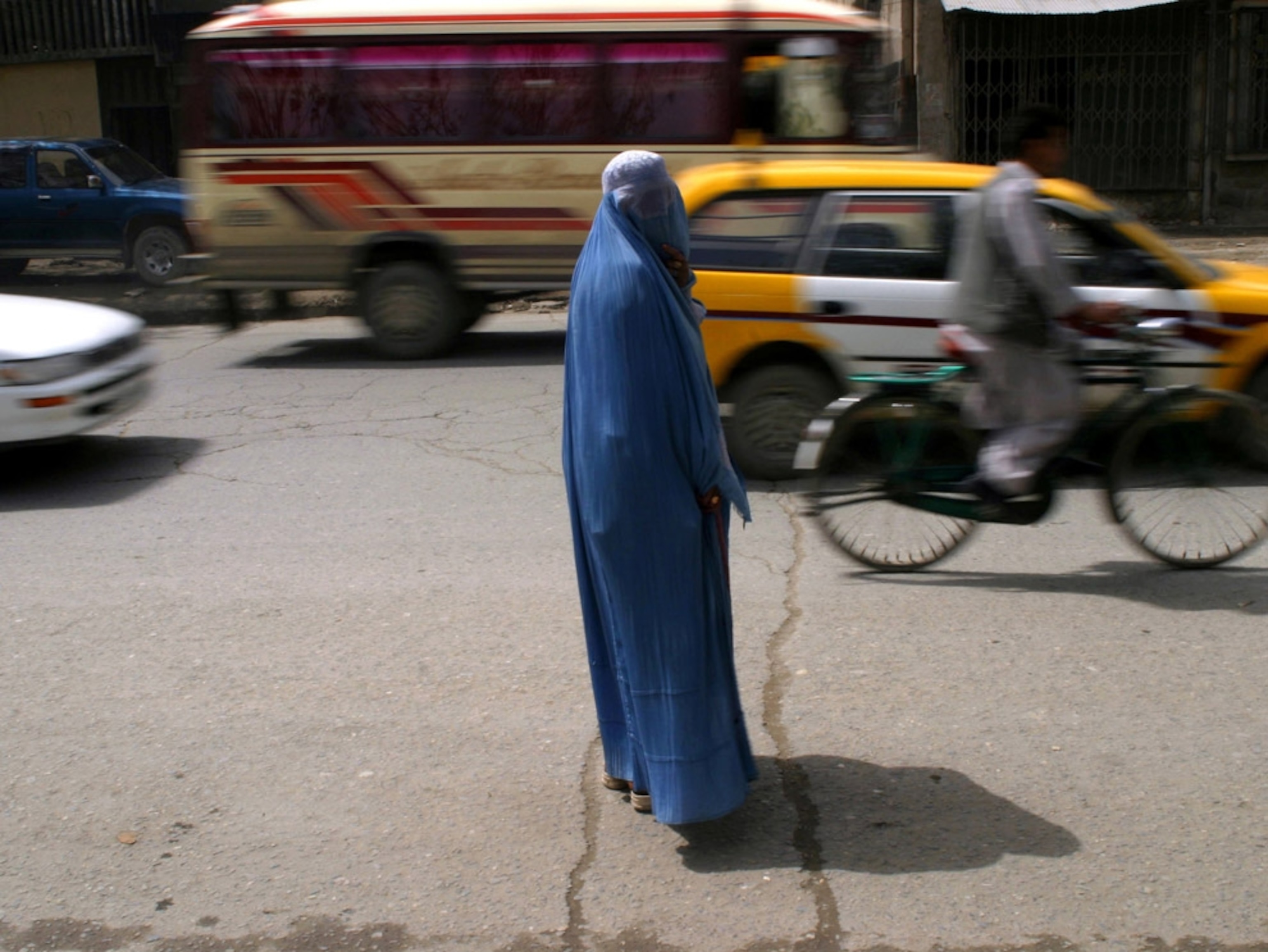 A burka-clad woman in Afghanistan