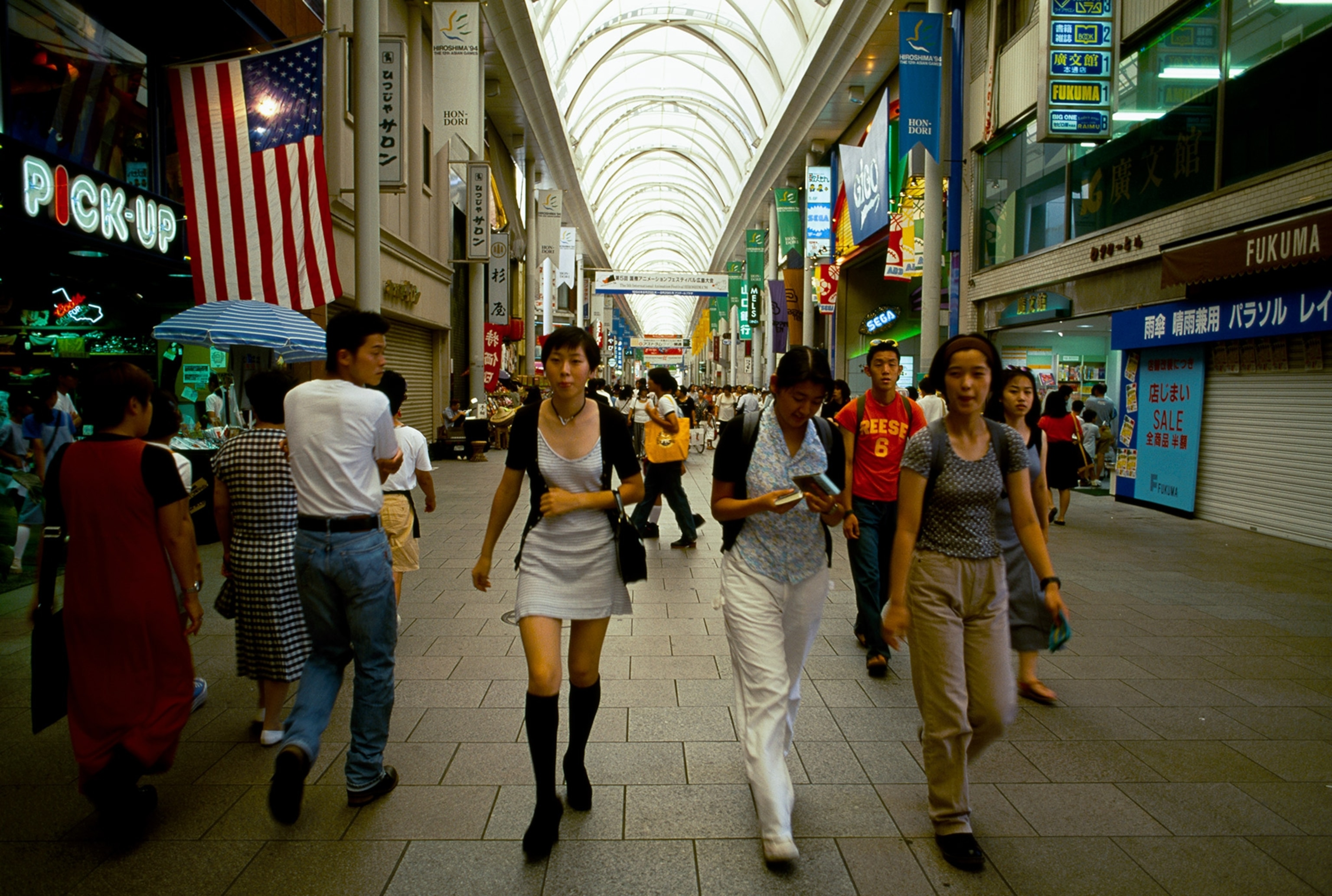 people walking in a mall