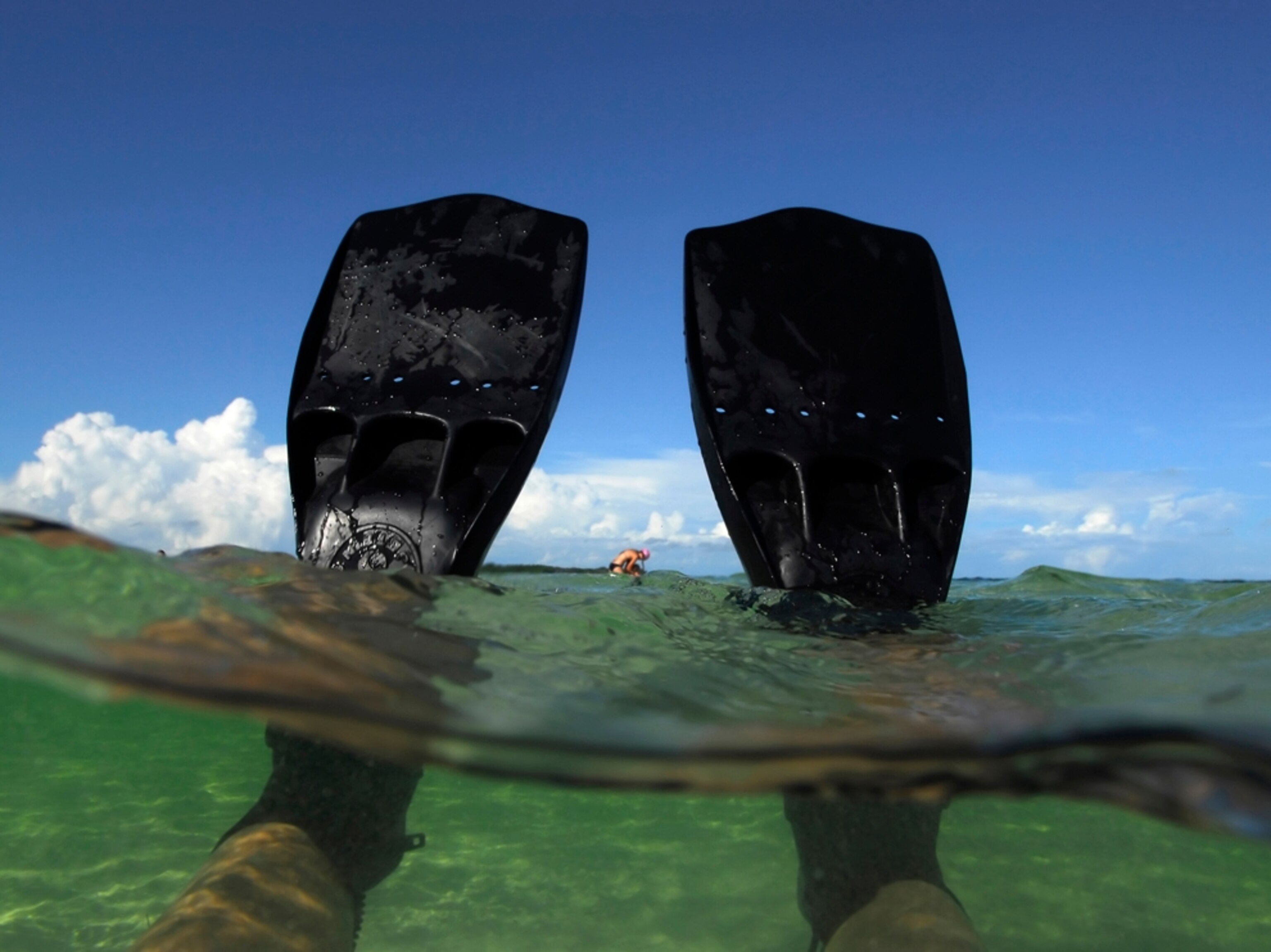 flippers and a child in the waters of the Looe Key marine sanctuary