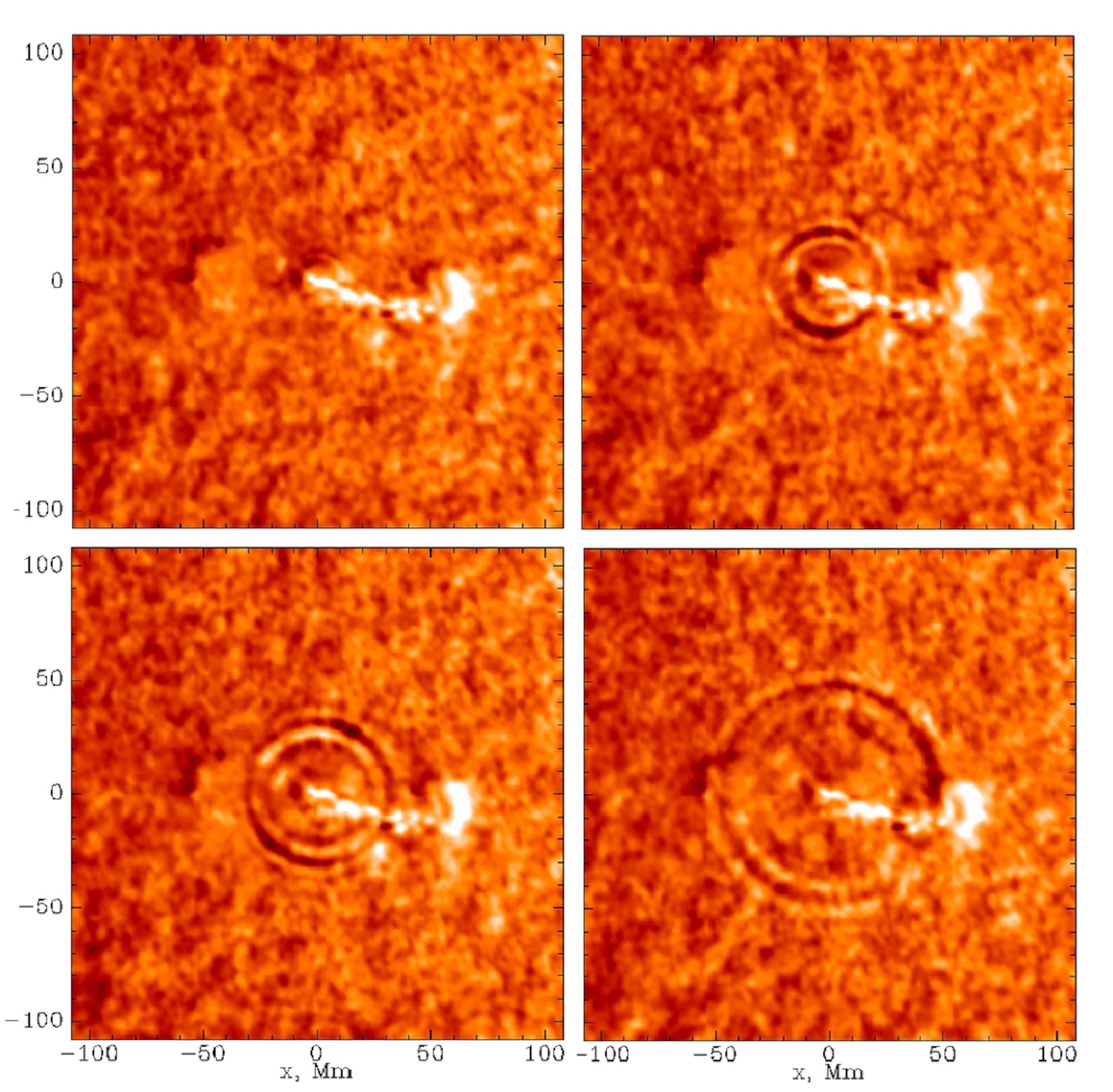 waves rippling from a solar flare
