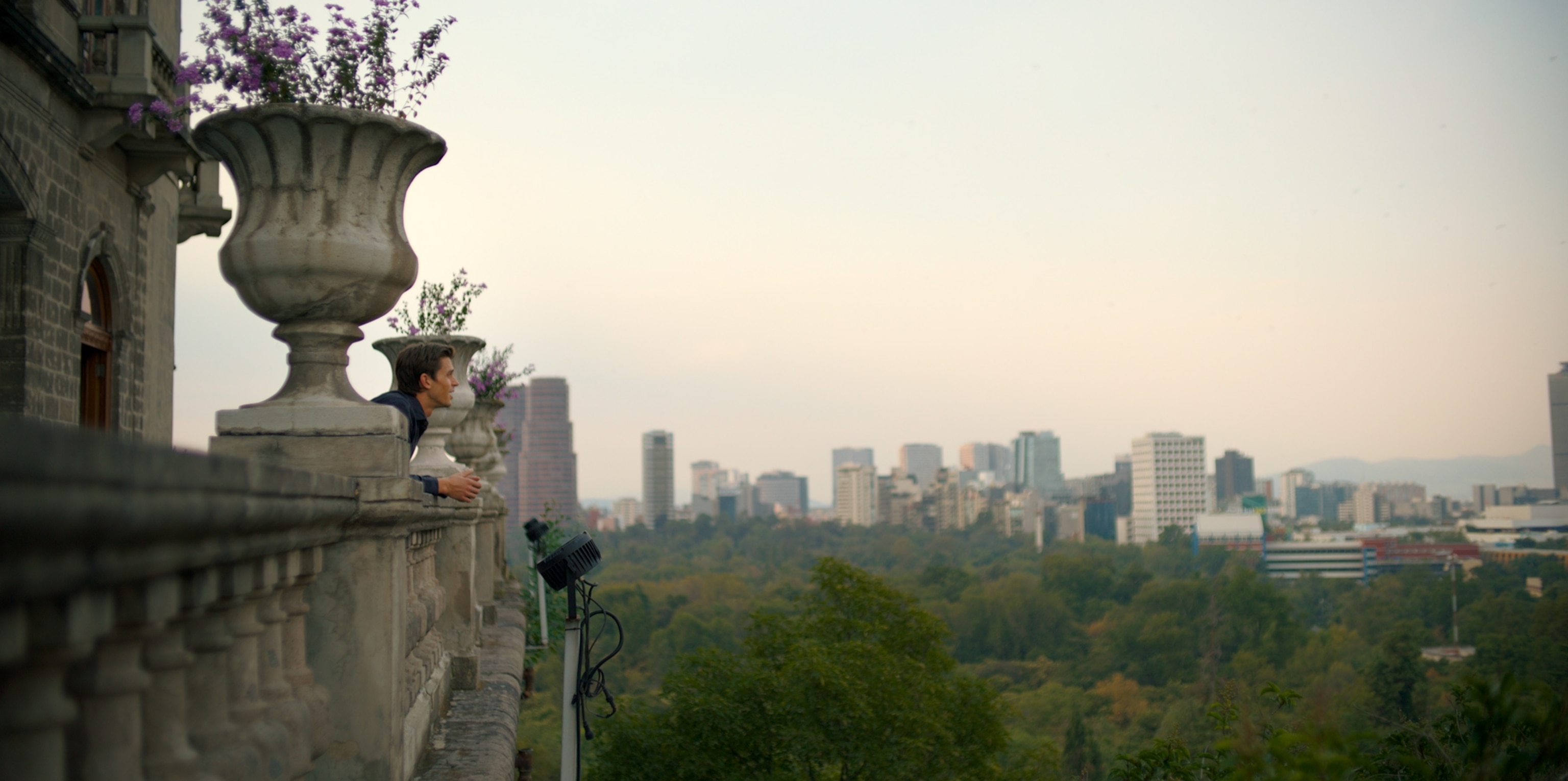 Antoni Porowski takes in the view of Mexico City from Chapultepec Castle.