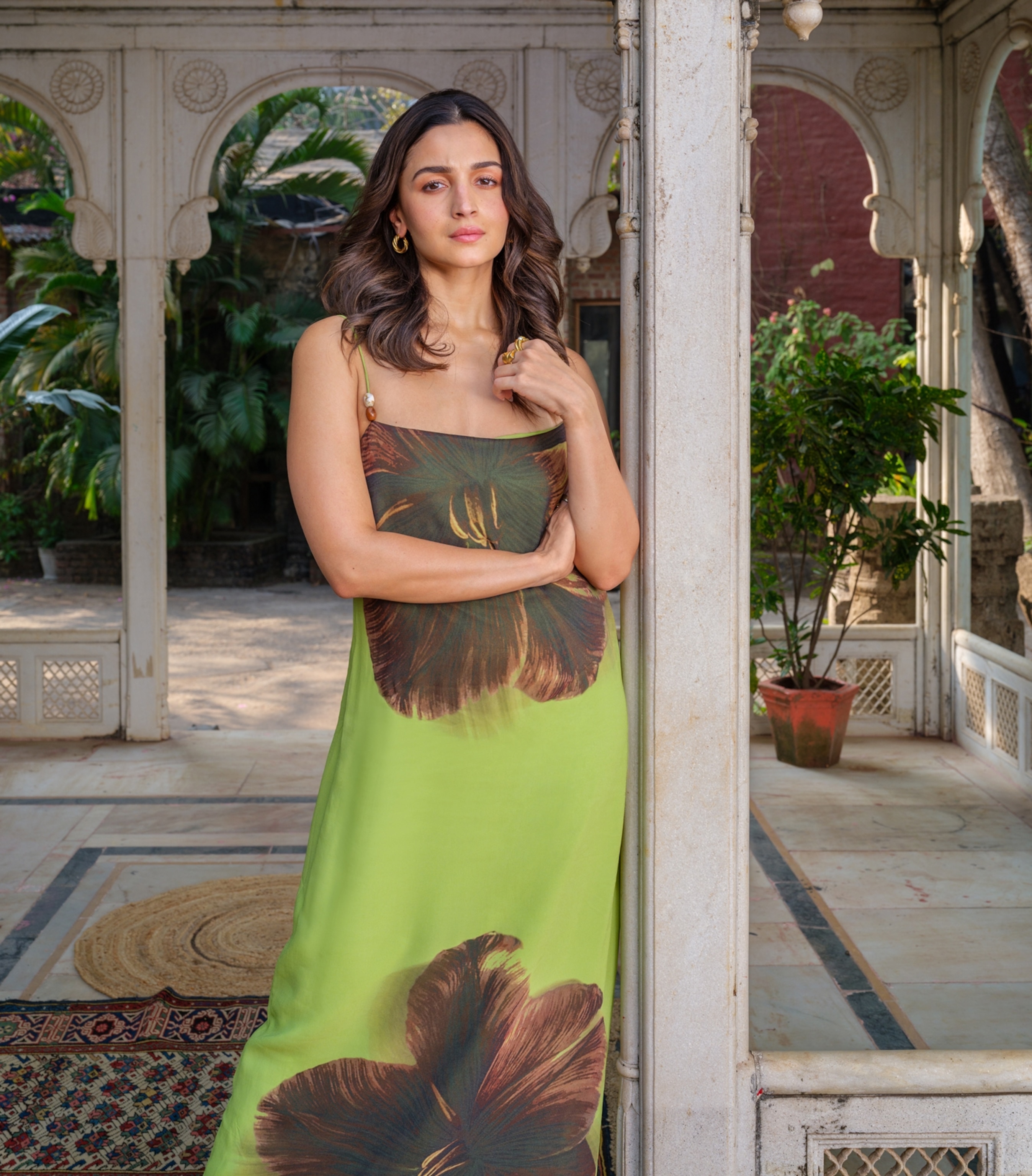 A woman stands for a portrait