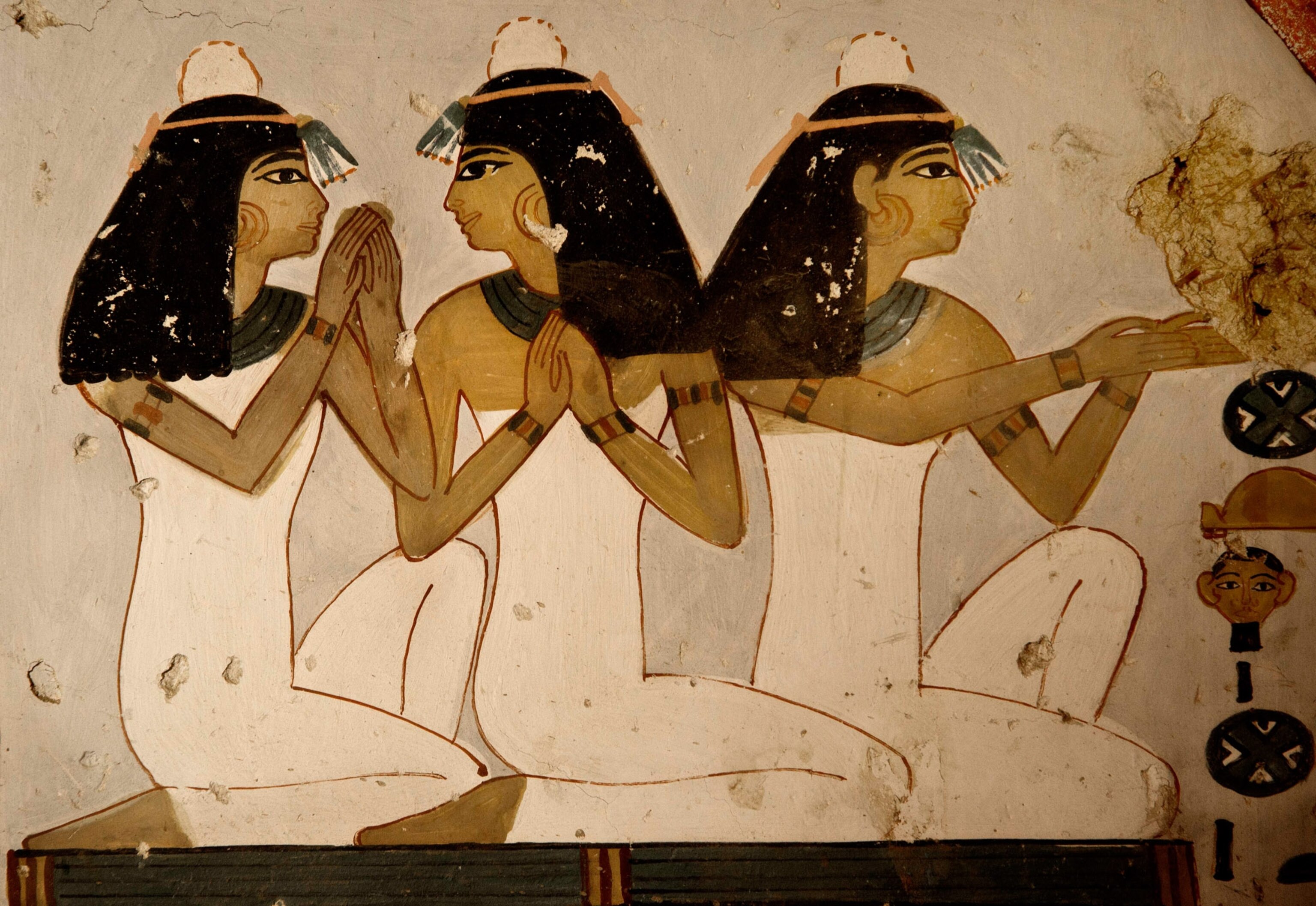 the wall inscription in newly discovered tomb on Luxor's West Bank in Egypt